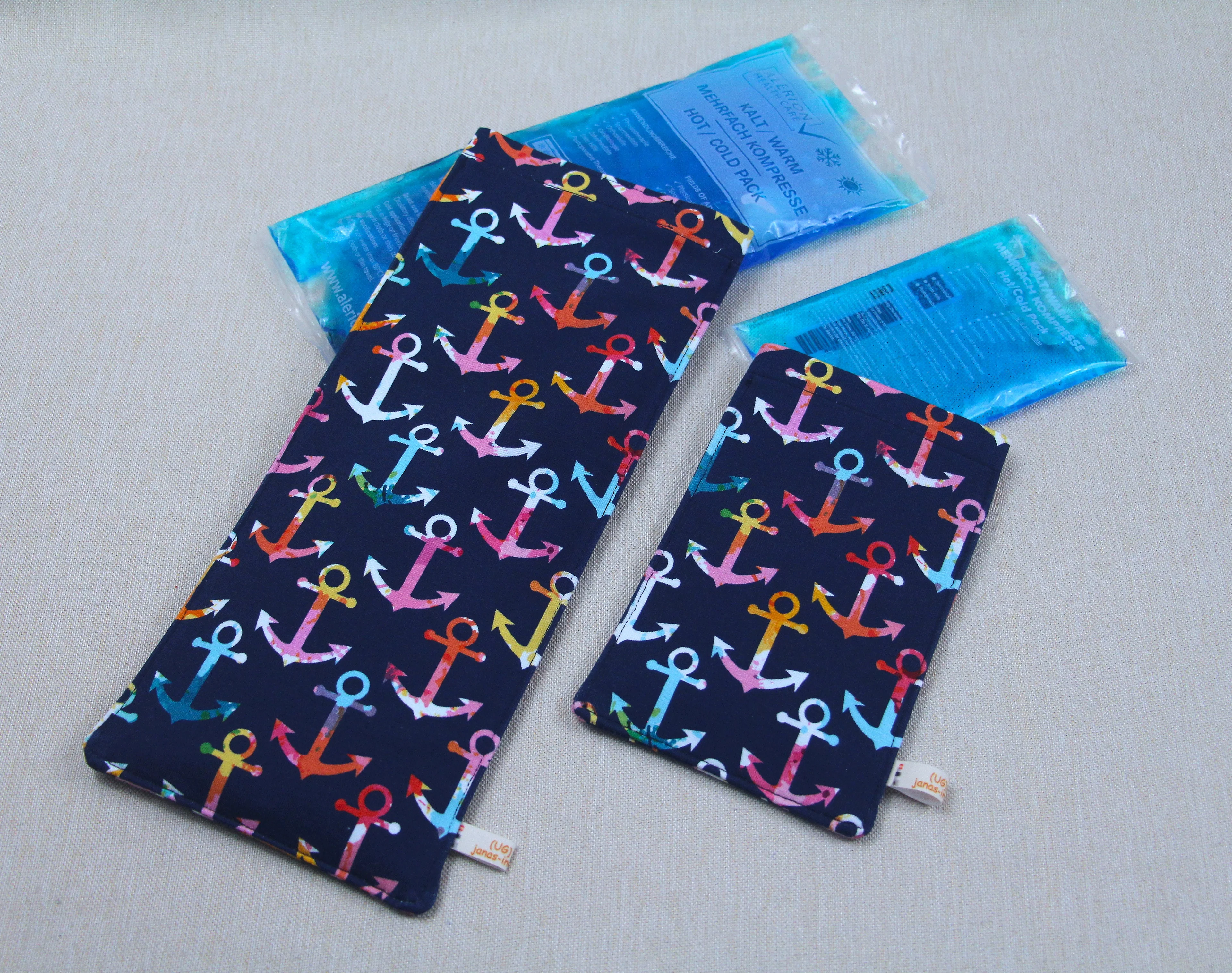 Schutzhülle für Kühl Akku, Anker, Regenbogen, 2 Größen