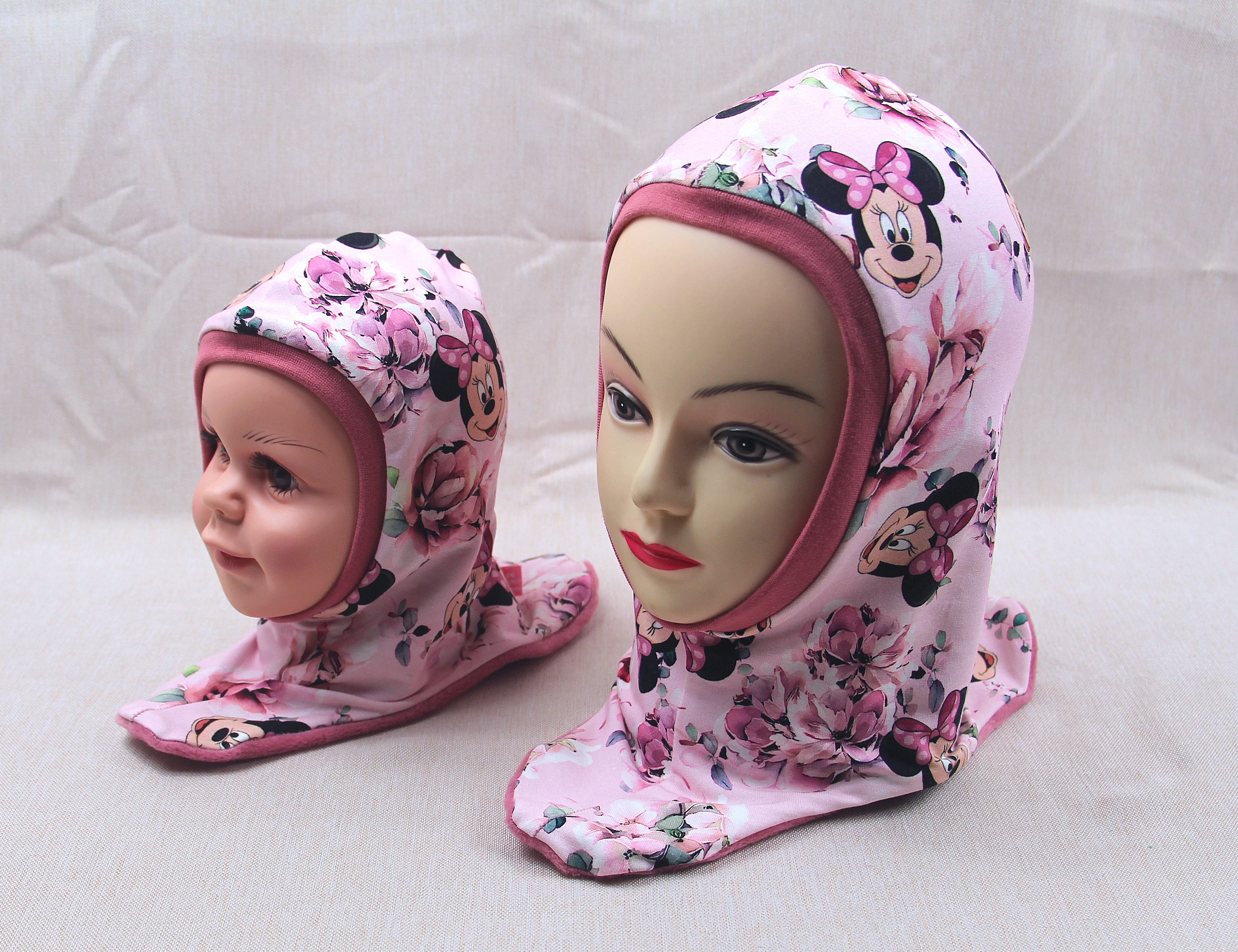 Schlupfmütze, Maus mit rosa Schleife, Wintermütze