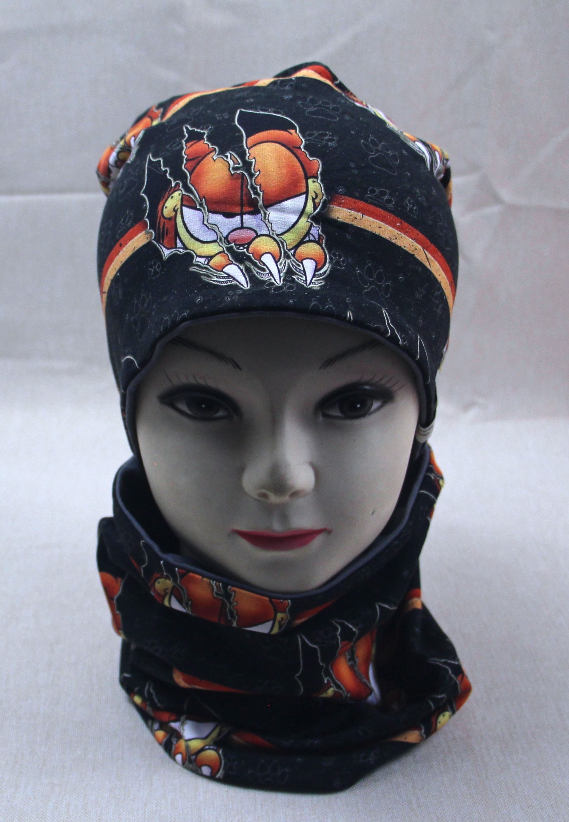 Beanie-Set, Katze mit Klauen