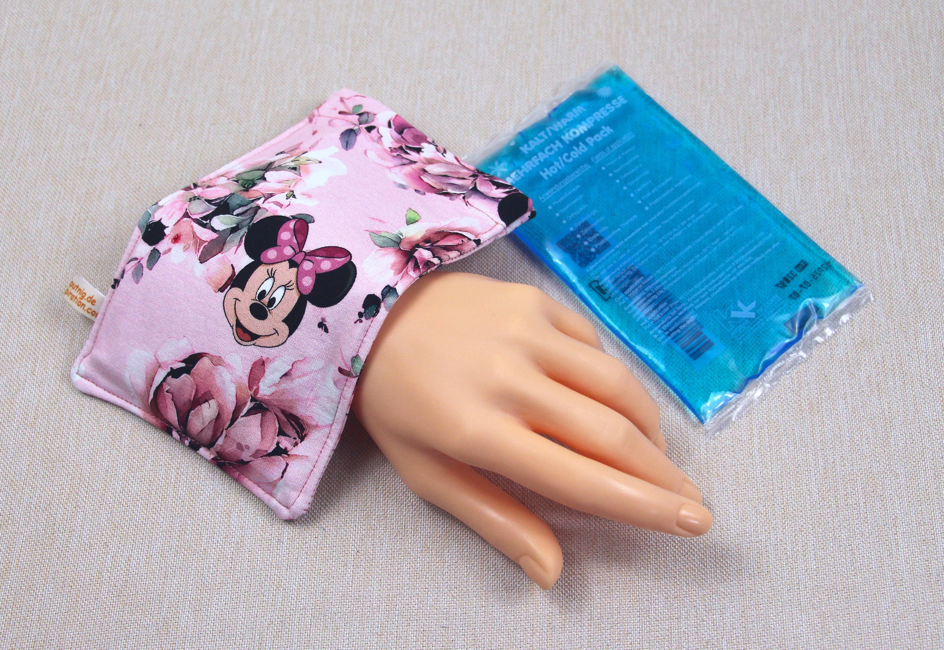 Schutzhülle für Kühl Akku, Maus mit rosa Schleife, 2 Größen