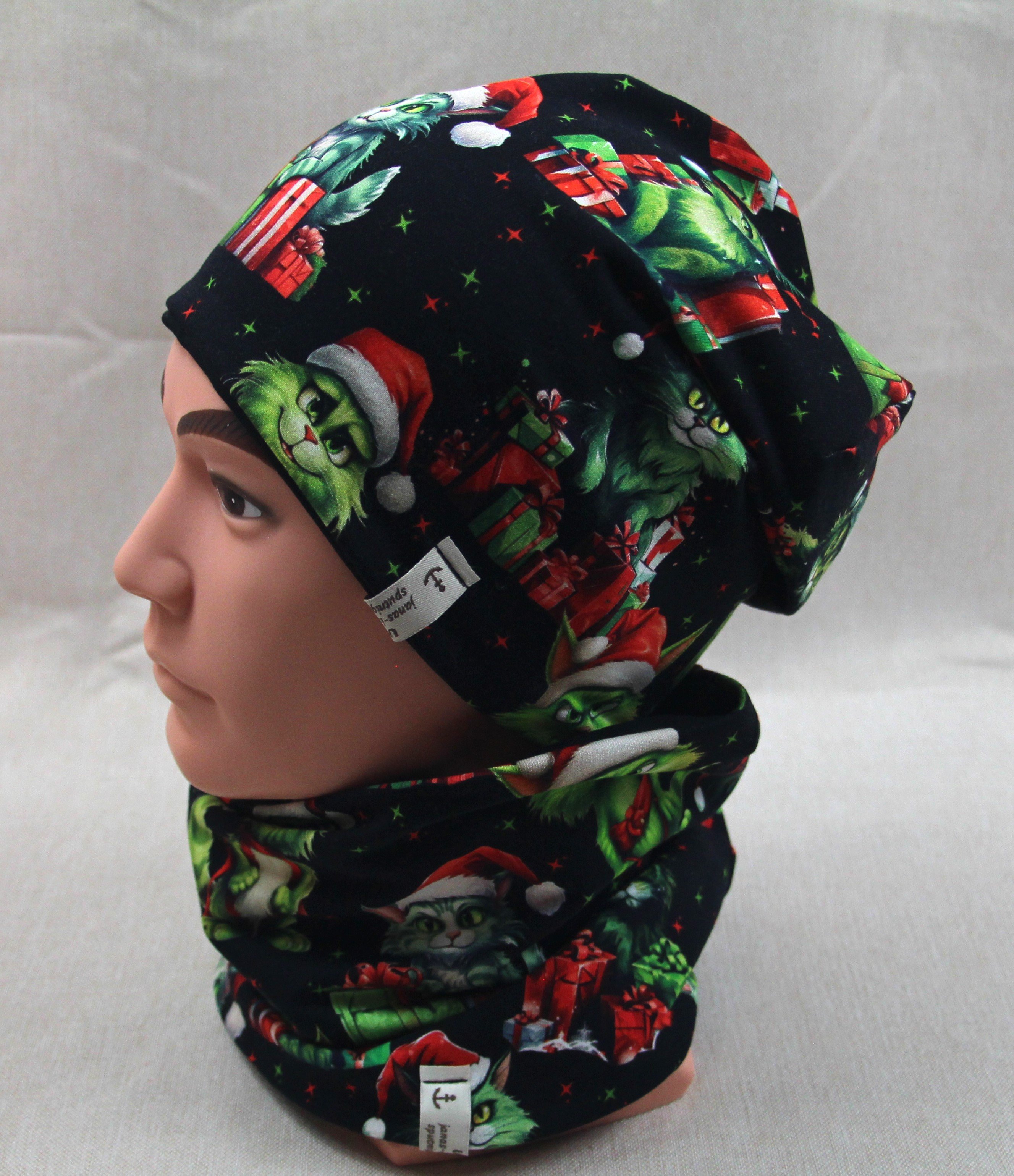 Beanie-Set, Chemomütze, Weihnachtskatze