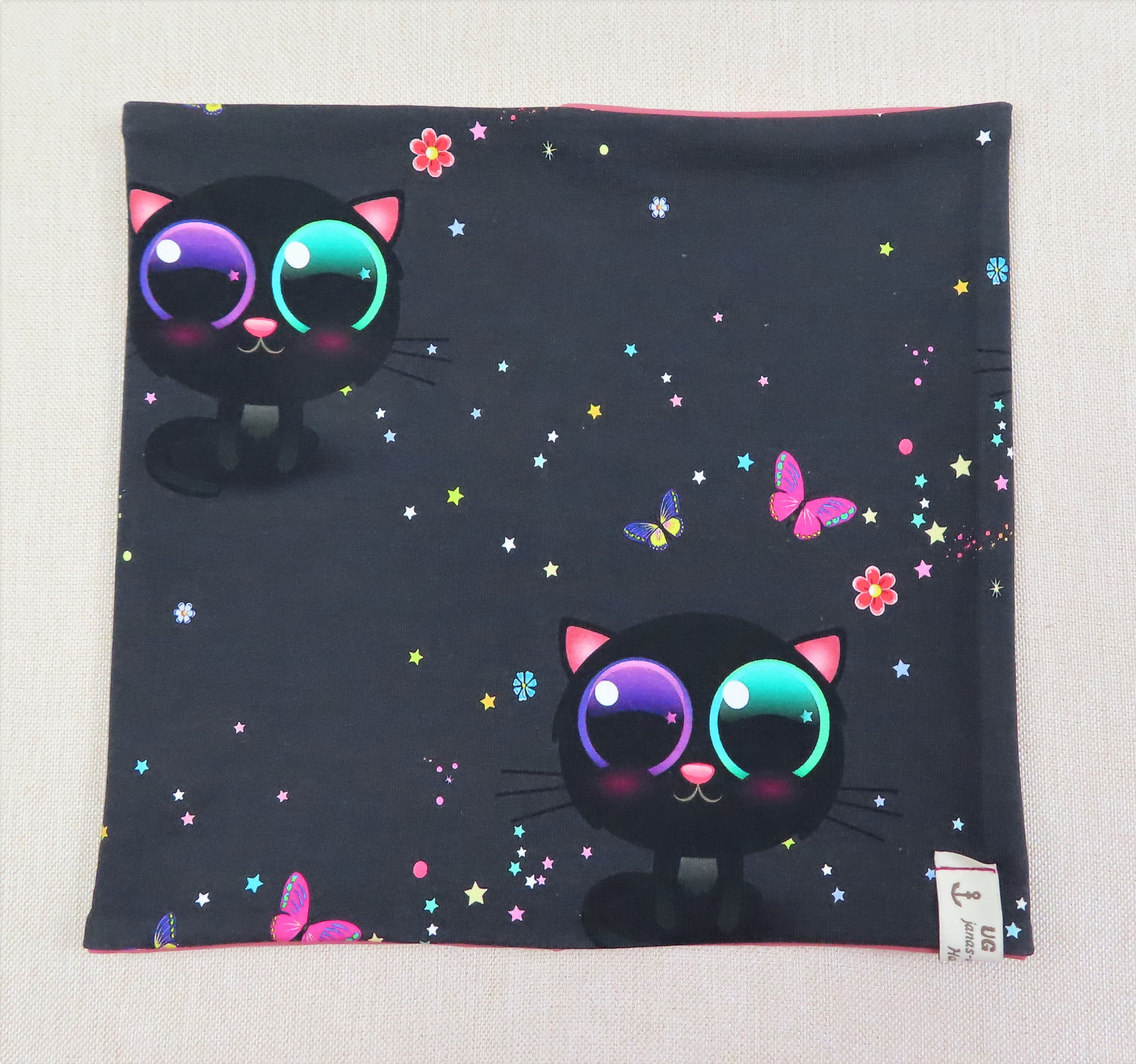 Beanie-Set, Katze mit großen Augen