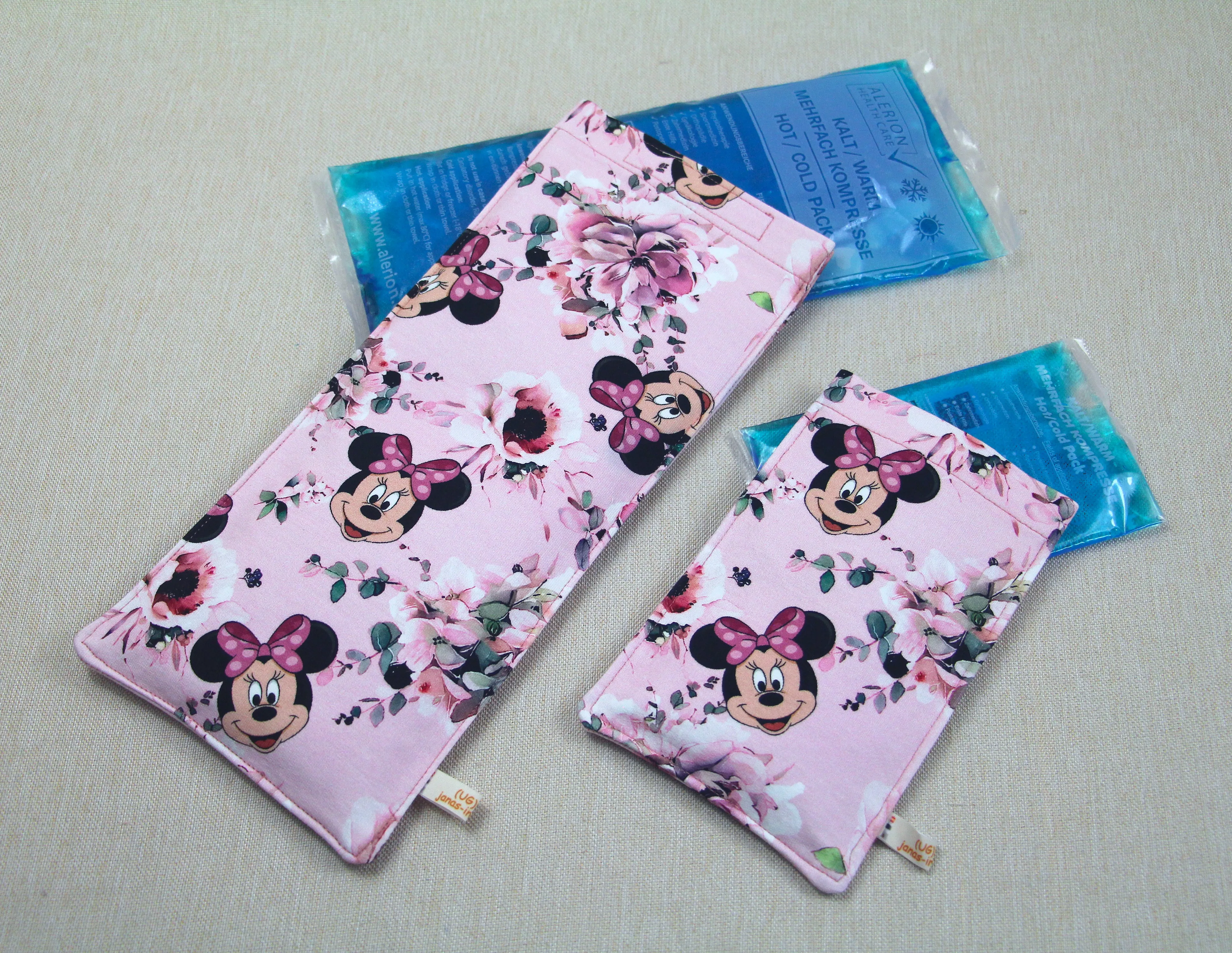 Schutzhülle für Kühl Akku, Maus mit rosa Schleife, 2 Größen