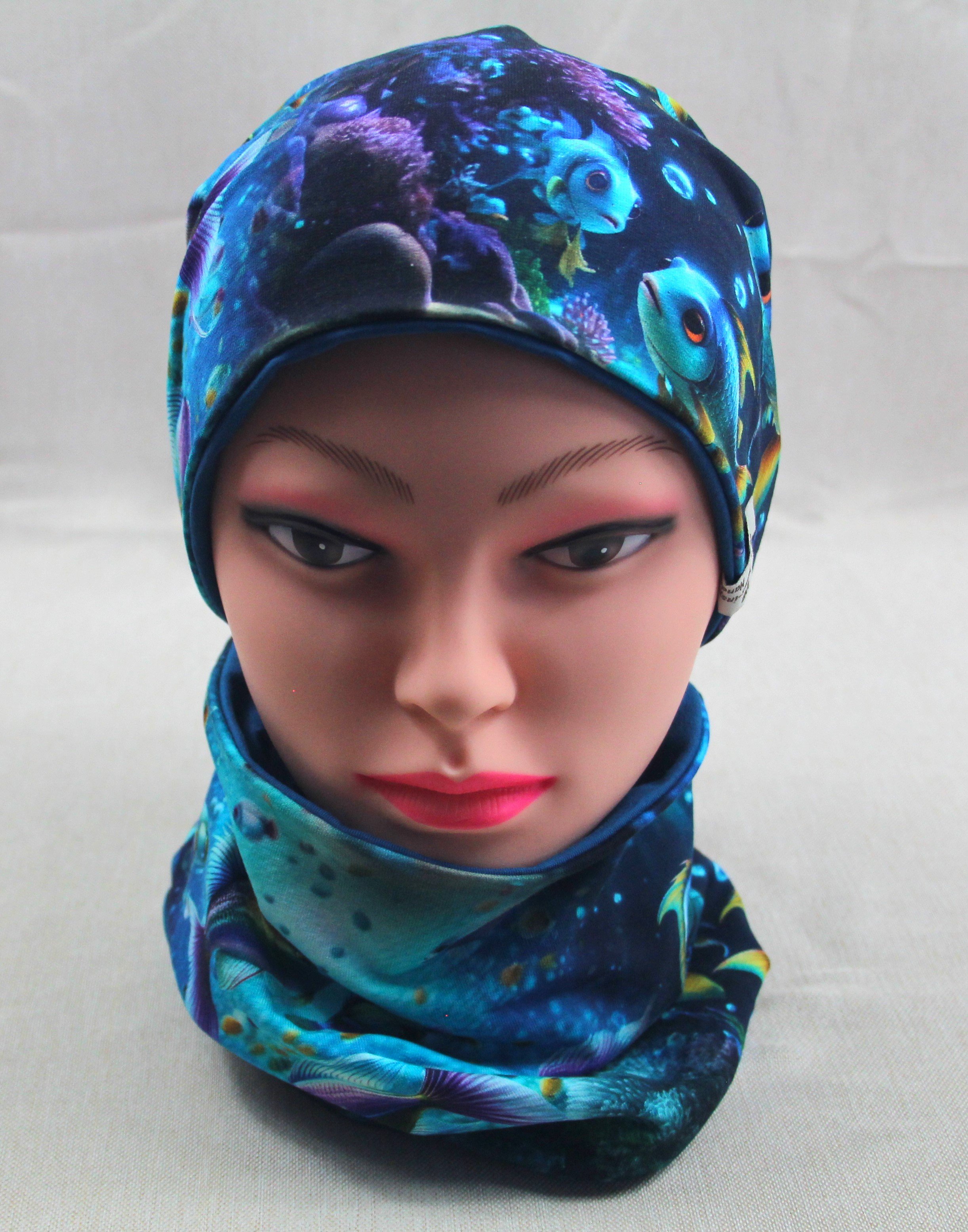 Beanie-Set, Chemomütze, Fische