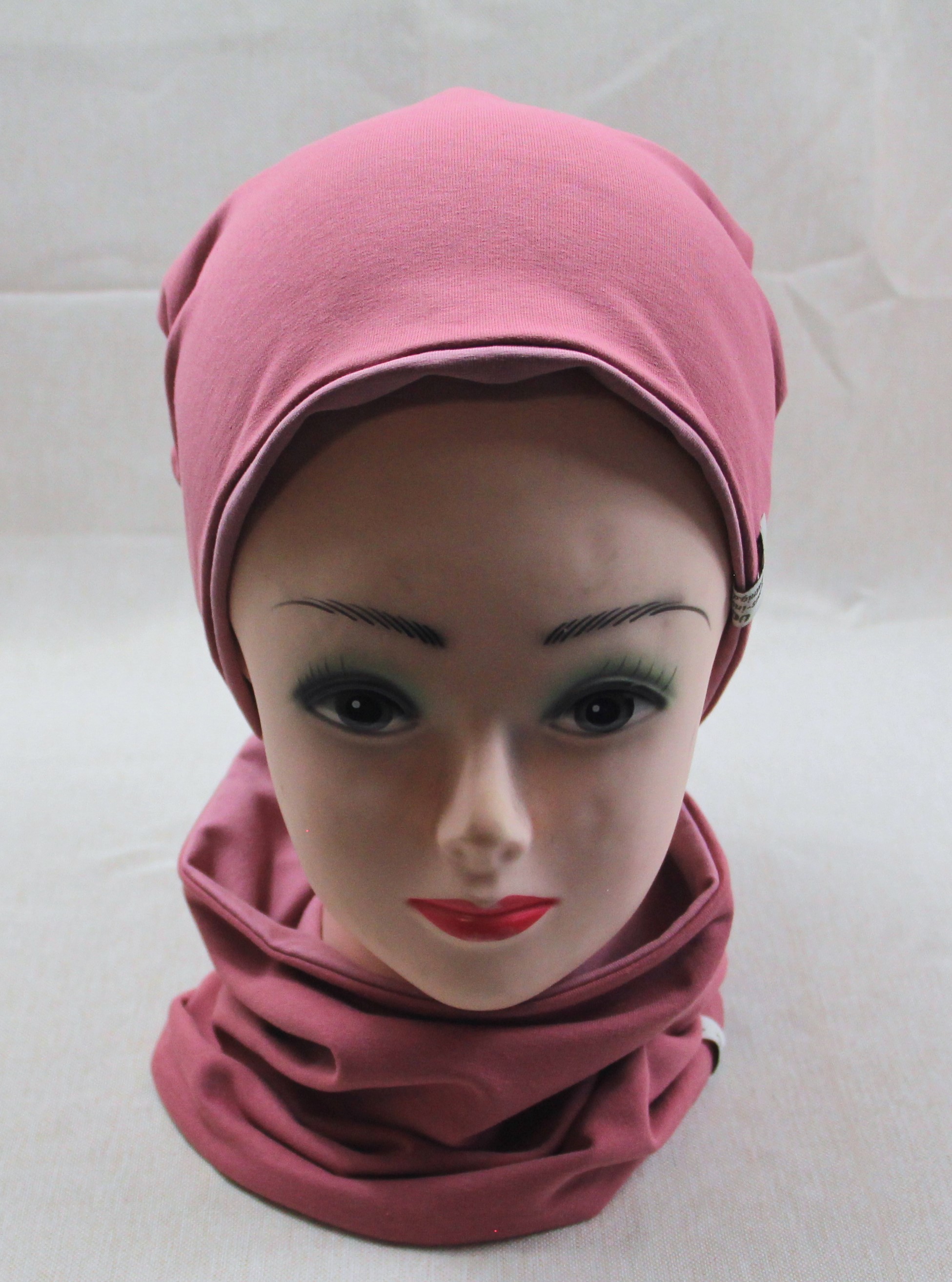 Beanie-Set, Chemomütze, Altrosa