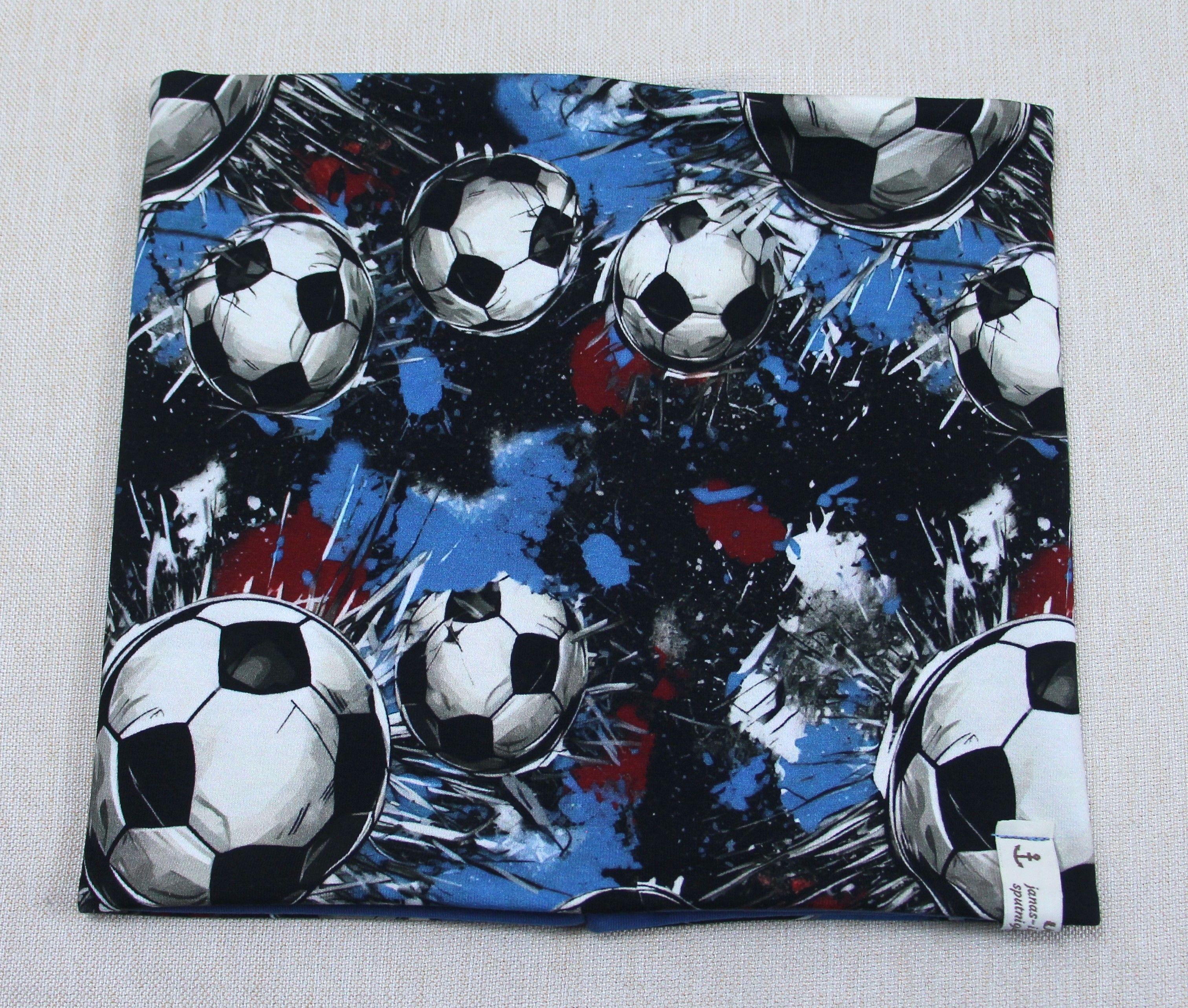 Beanie-Set, Fußball, blau