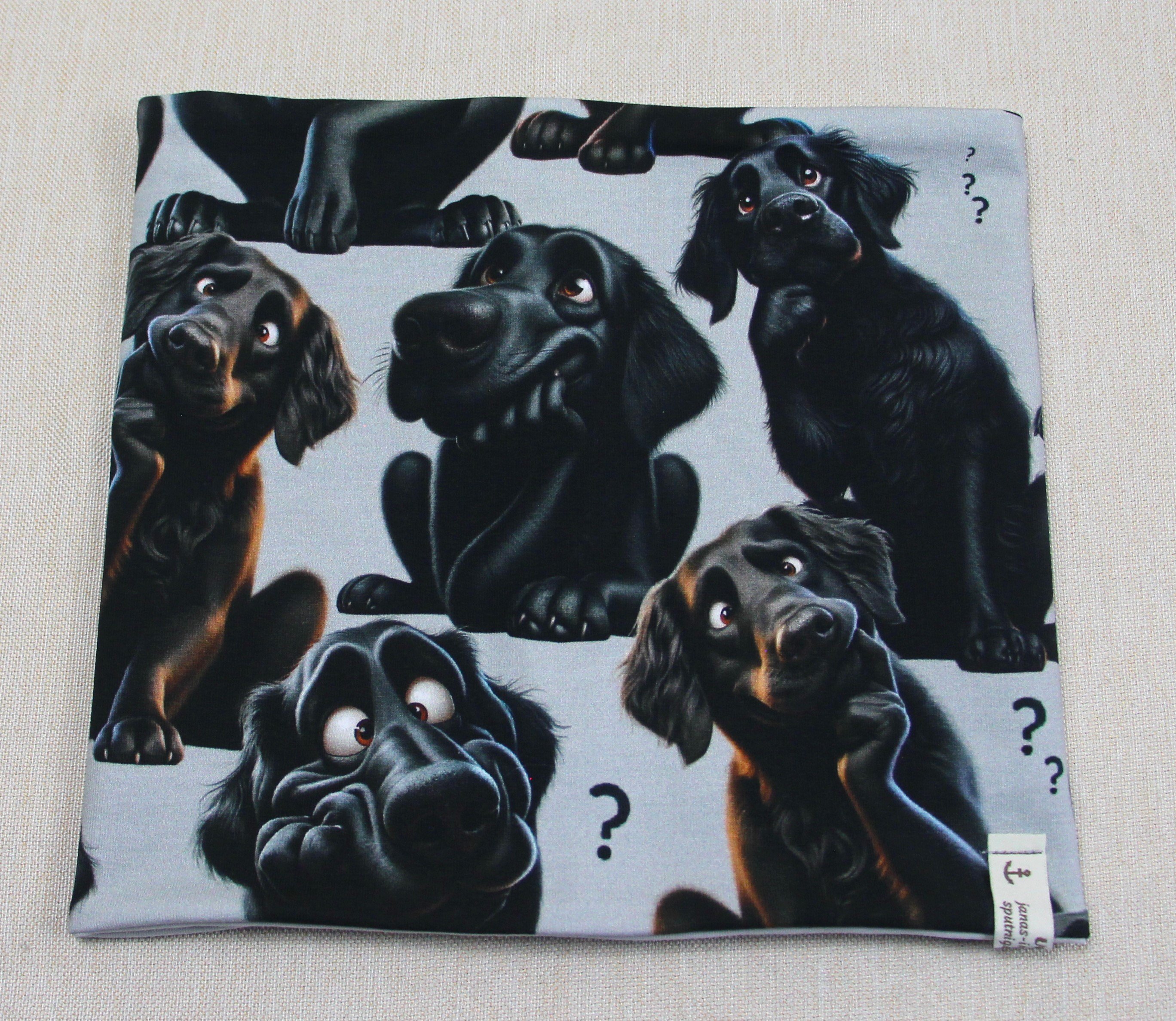 Beanie-Set, Hunde mit Fragezeichen