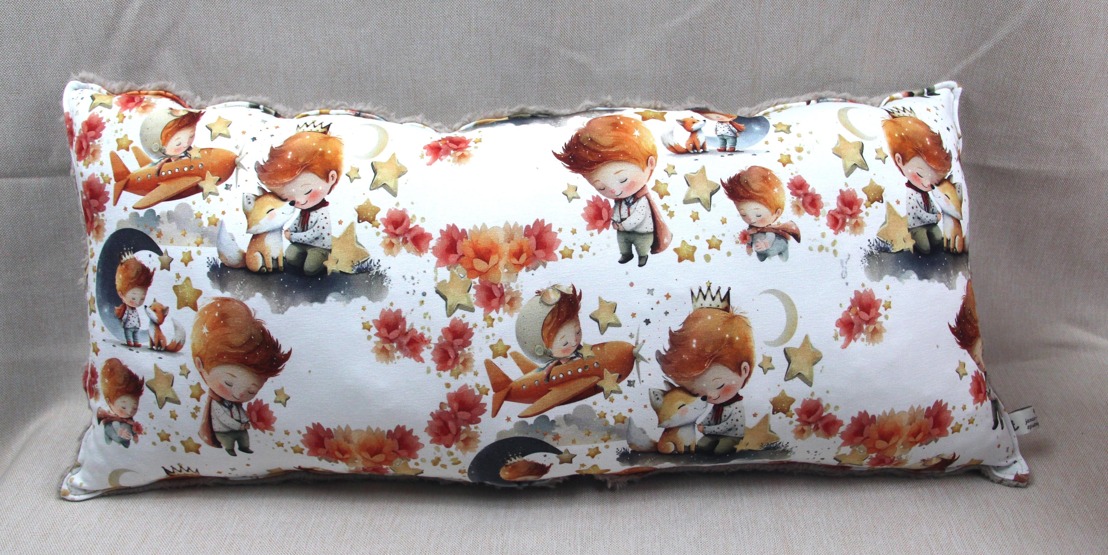Kuschelkissen, kleiner König mit seinem Fuchs-Freund, 60x30xm