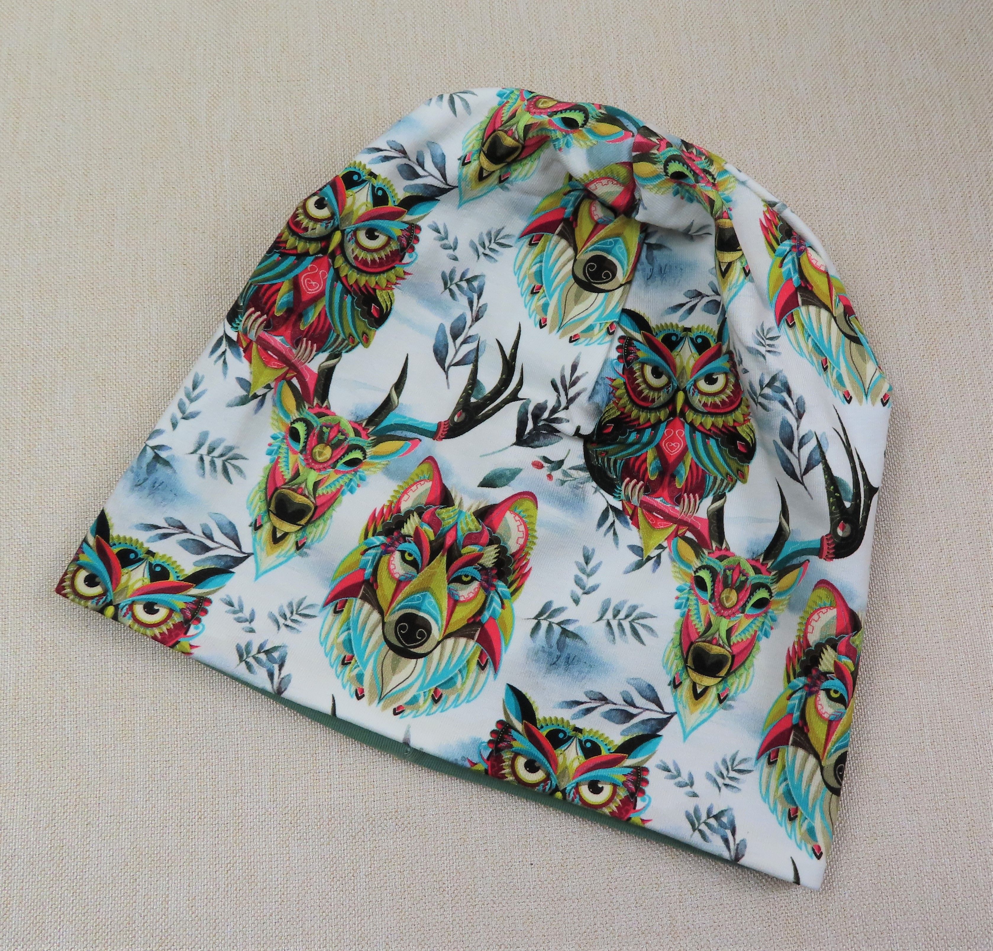 Beanie-Set, Eule mit Wolf