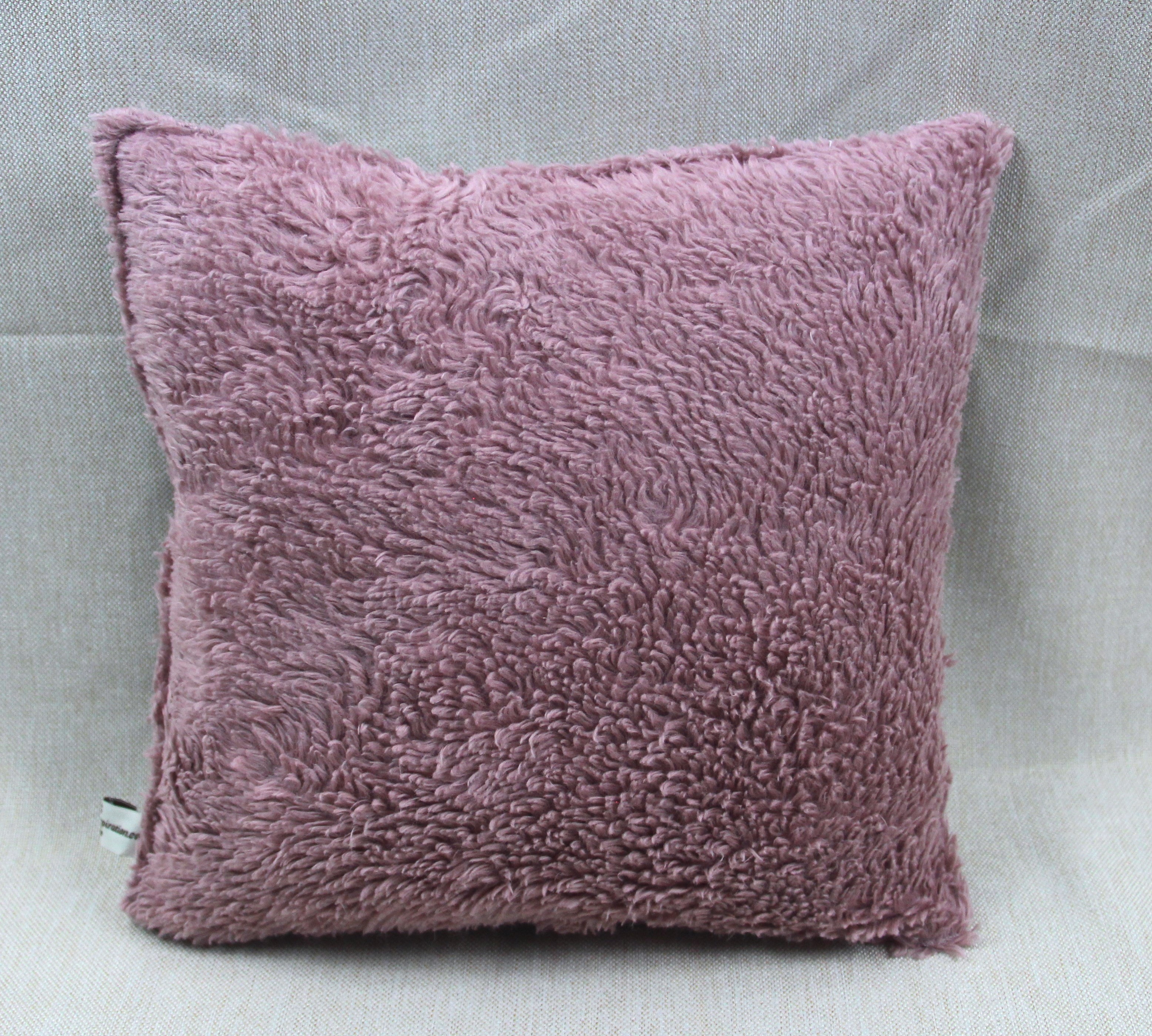 Deko-Kuschelkissen, rosa Traktor im Regenbogen, 25x25cm