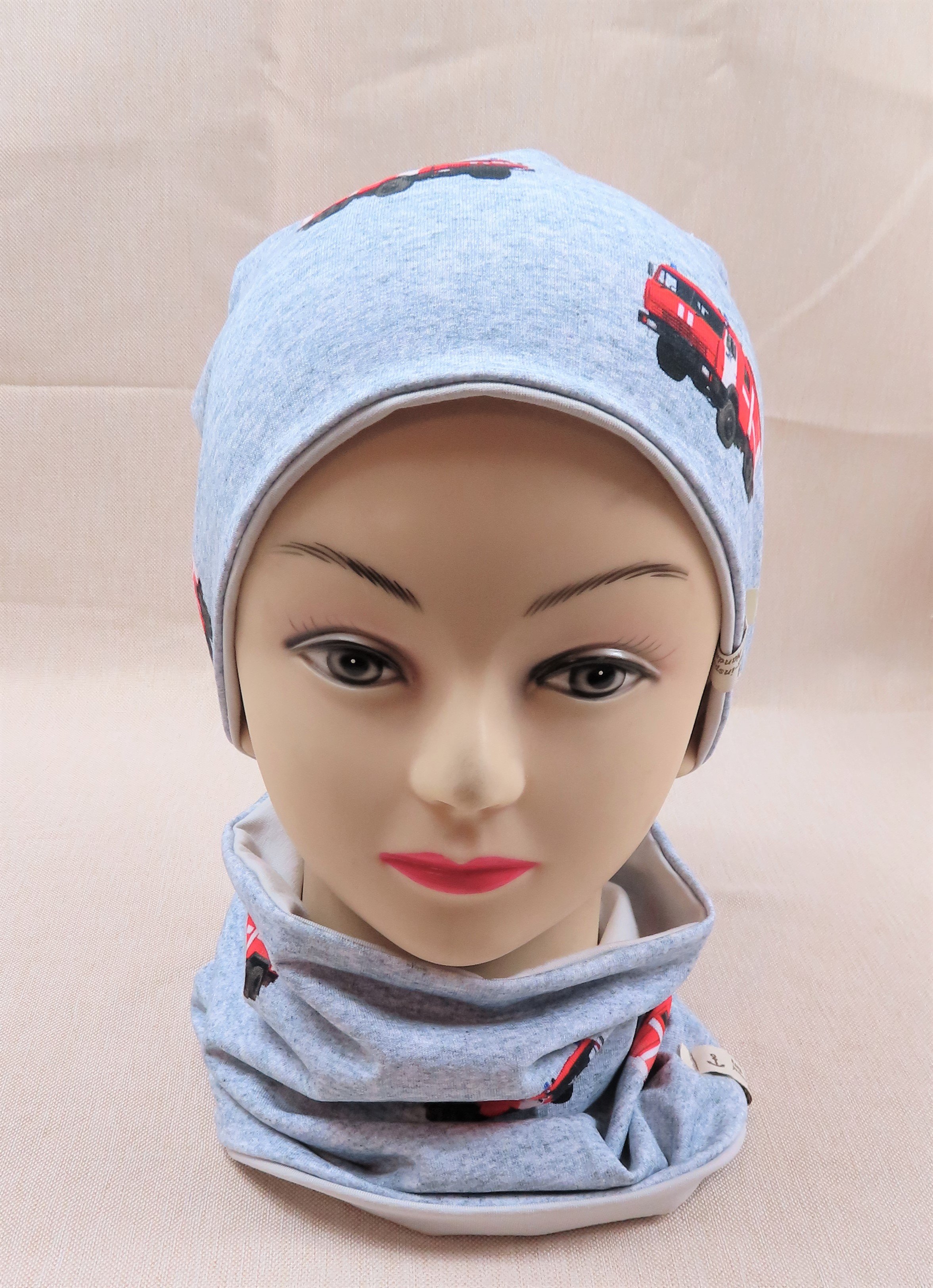 Beanie-Set, Feuerwehr, grau