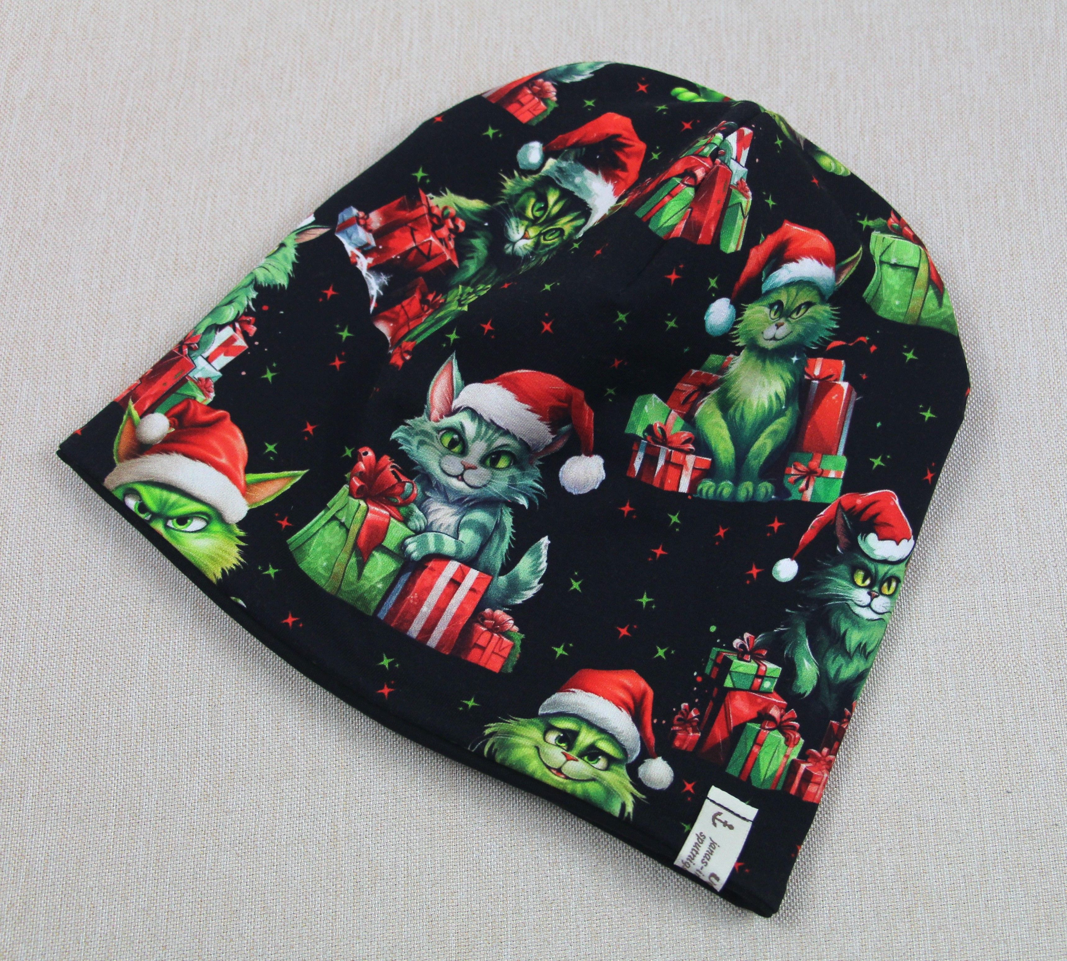 Beanie, Mütze, Chemomütze, Weihnachtskatze