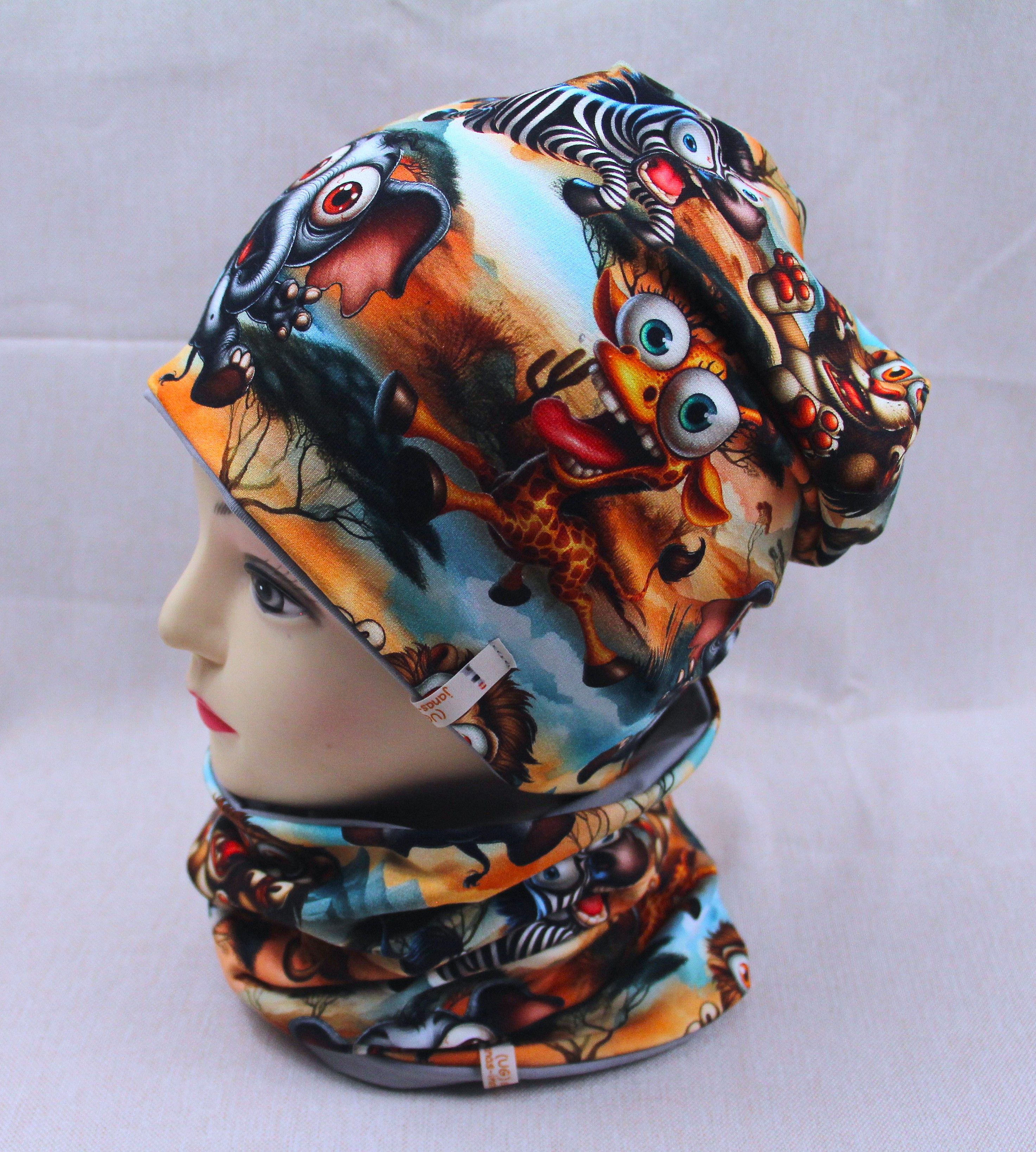 Beanie-Set, verrückte Zootiere