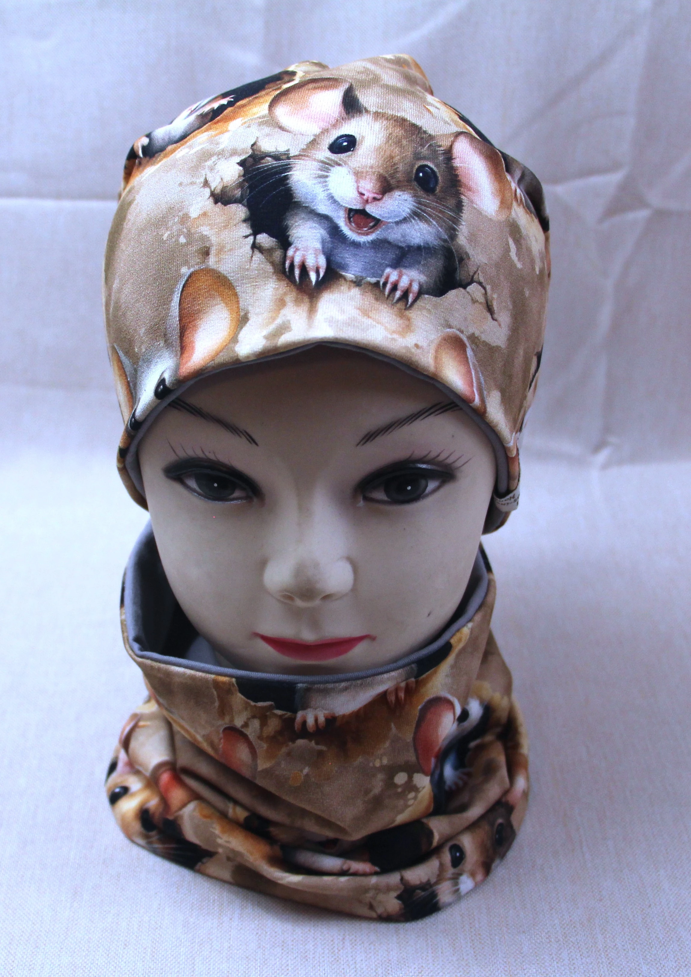 Beanie-Set, Maus mit Hamster