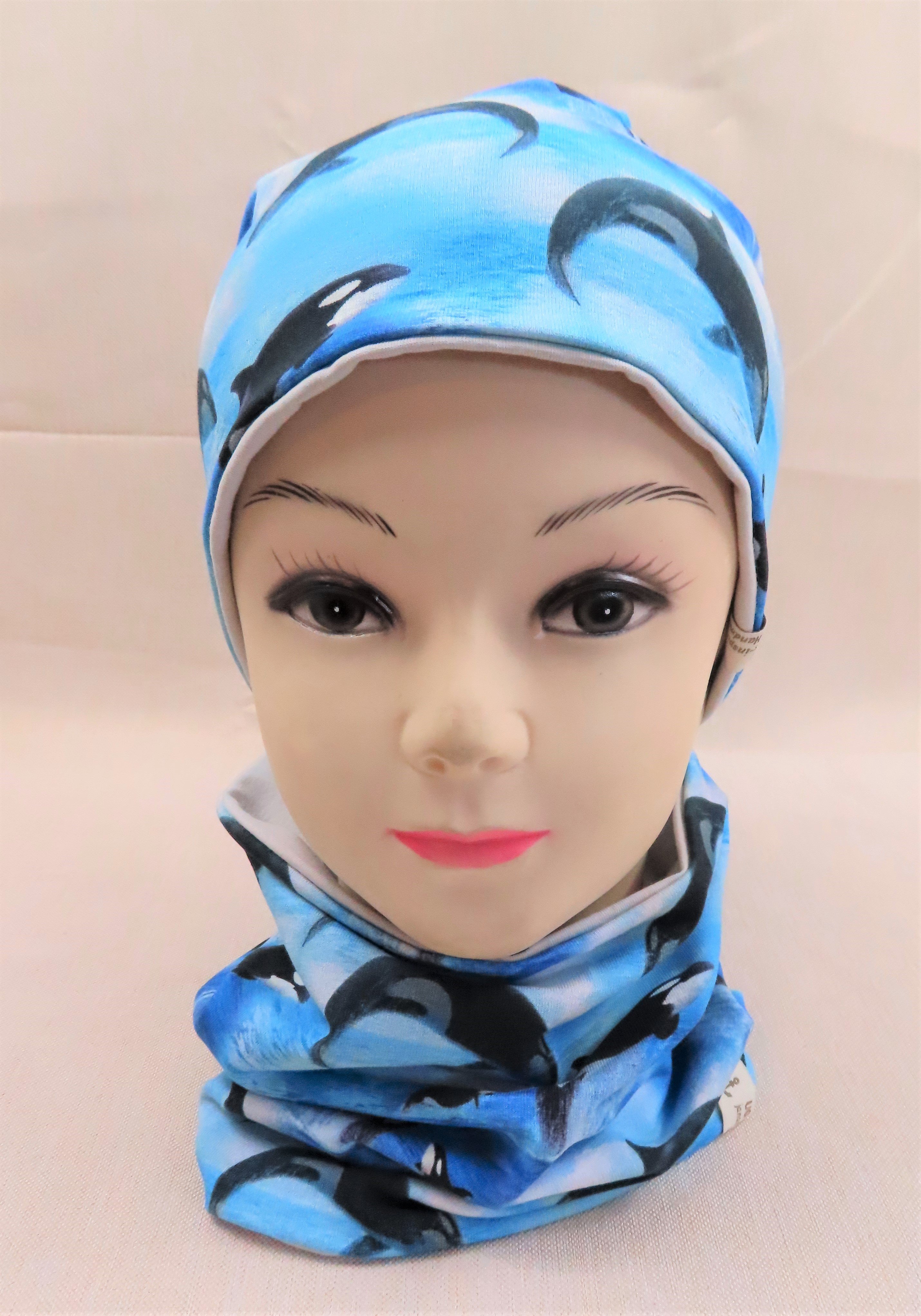 Beanie-Set, Orca-Wal, maritim
