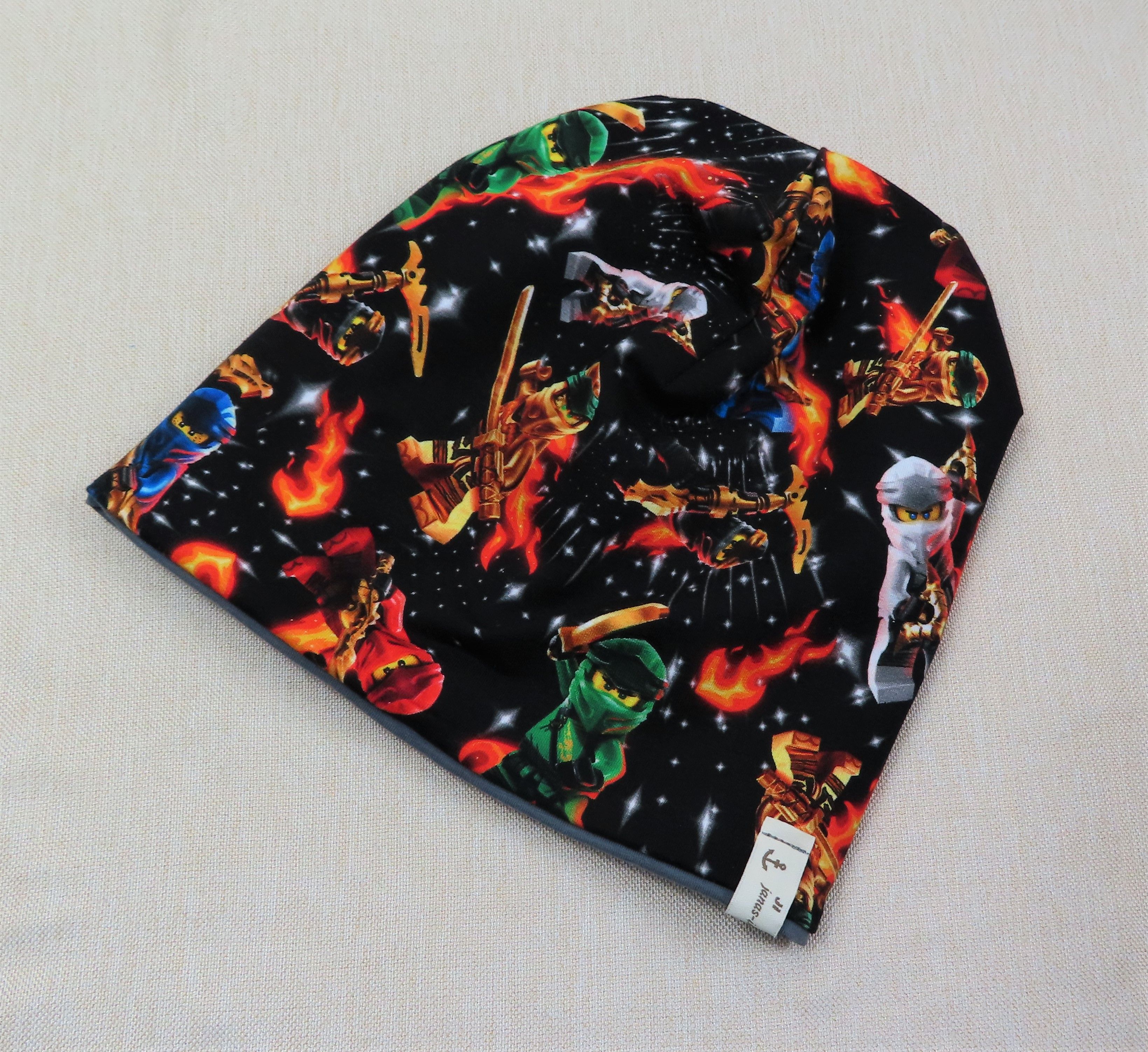 Beanie- Set, Ninja-Kämpfer, schwarz