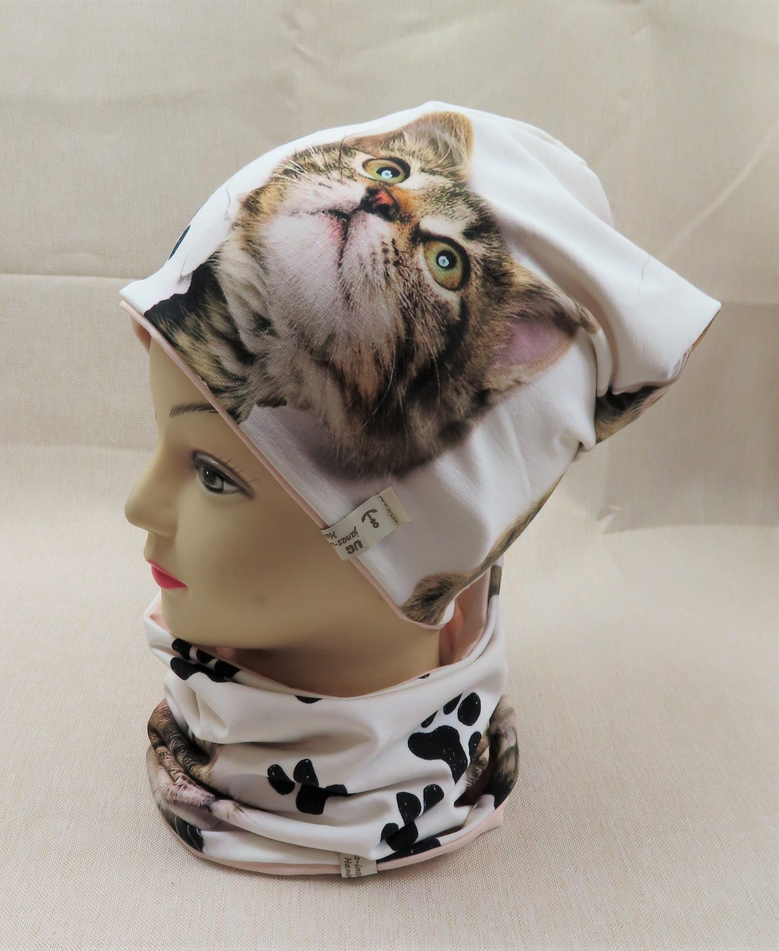 Beanie-Set, große Katze