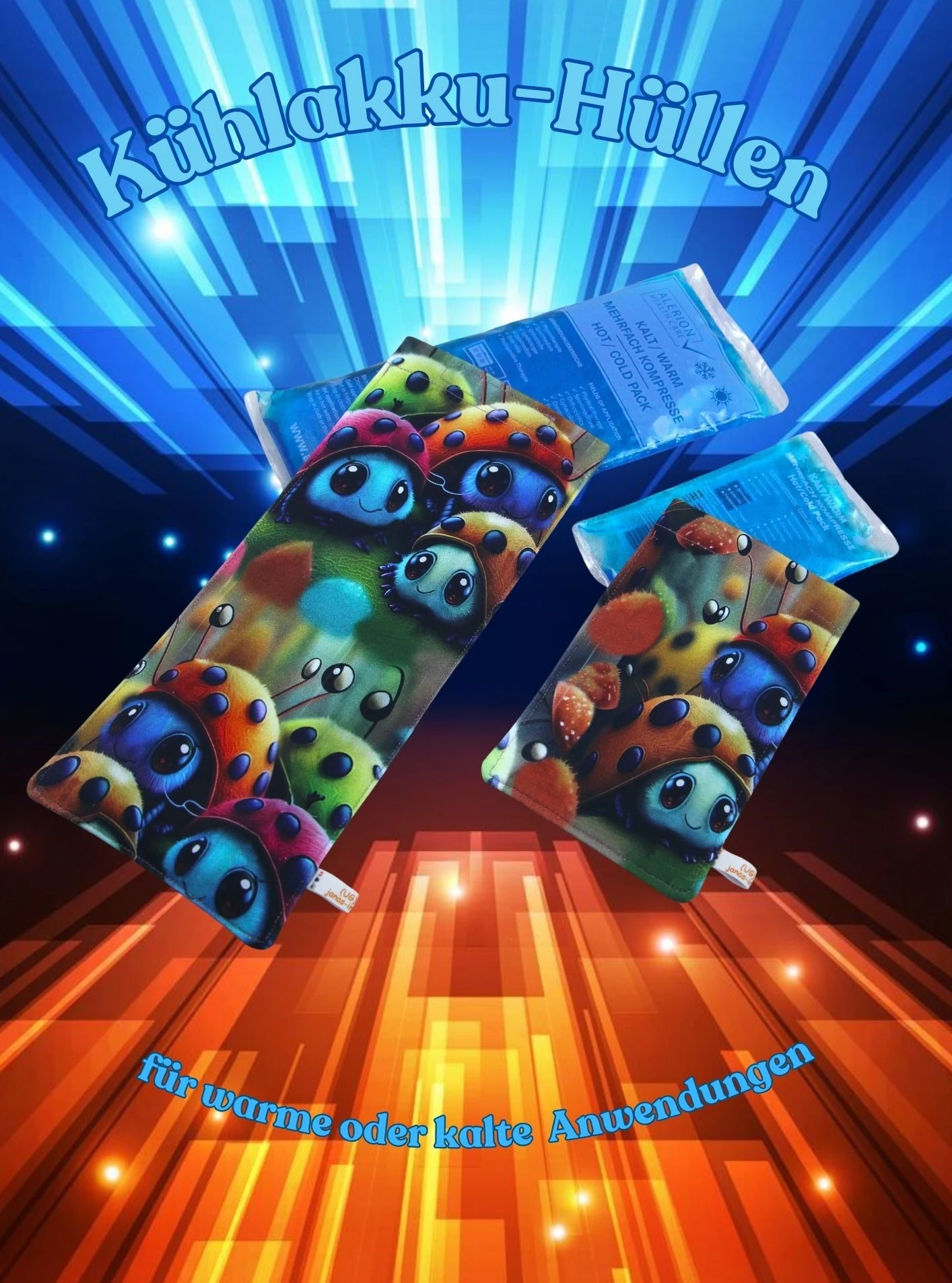 Schutzhülle für Kühl Akku, außerirdischer Käfer, 2 Größen