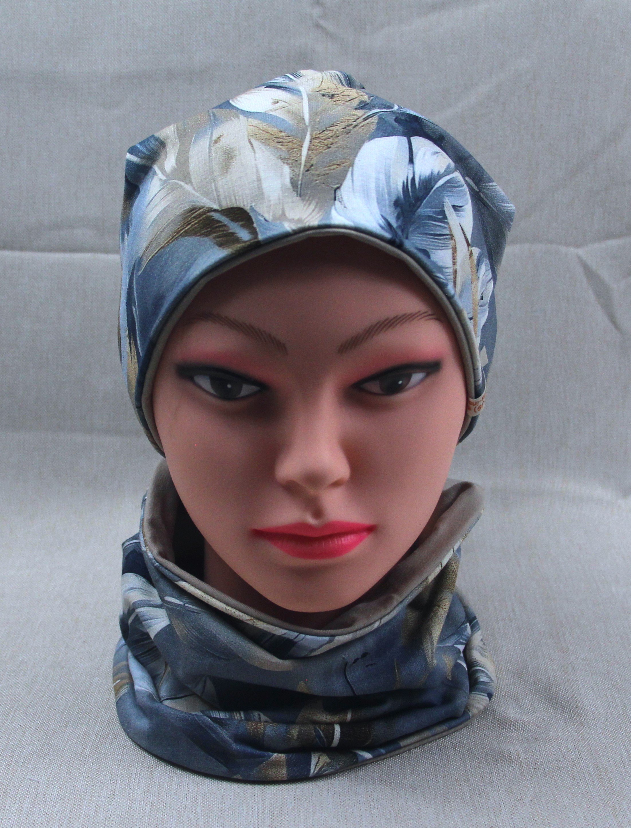 Beanie-Set, Chemomütze, Federn