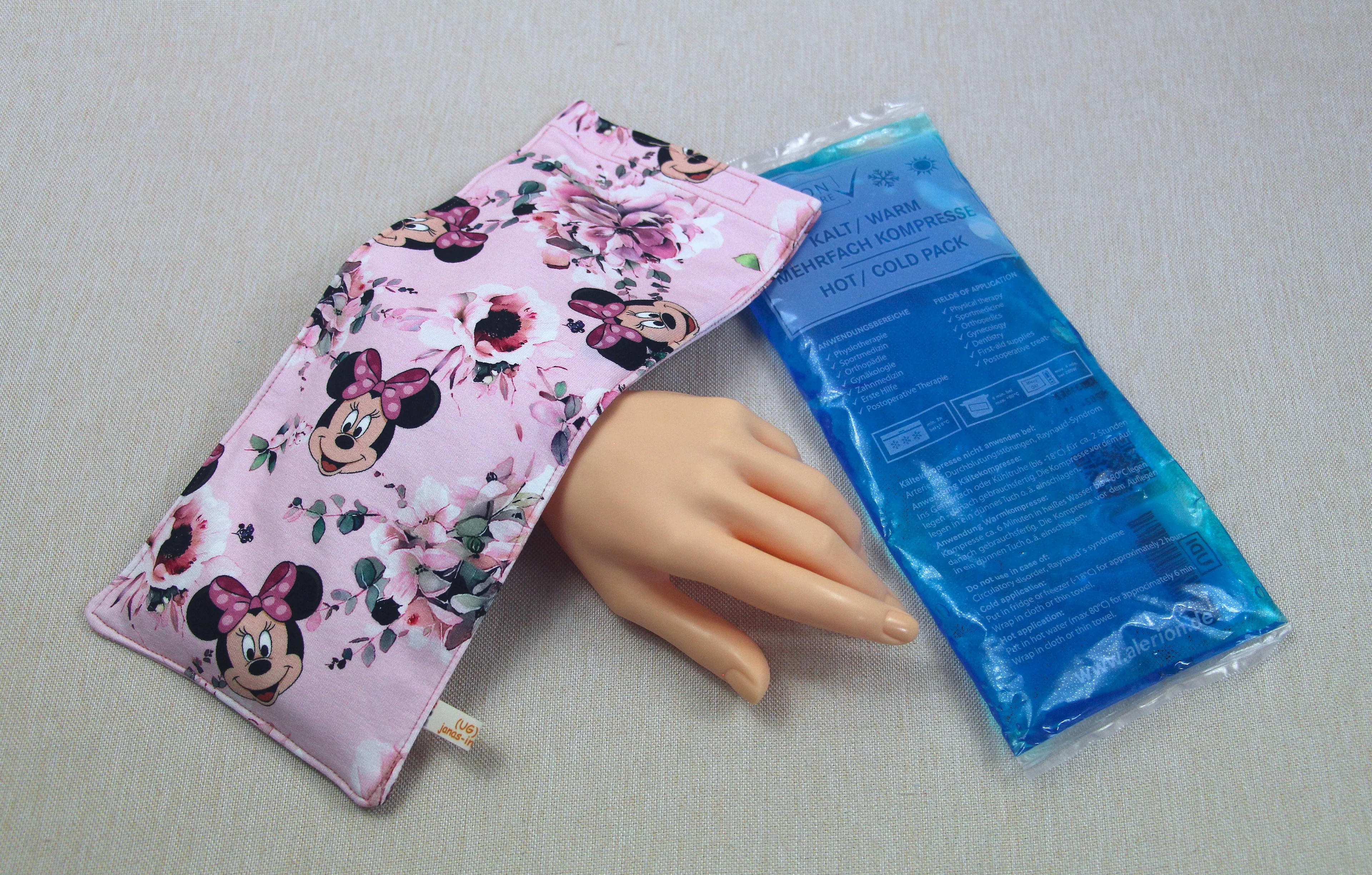 Schutzhülle für Kühl Akku, Maus mit rosa Schleife, 2 Größen