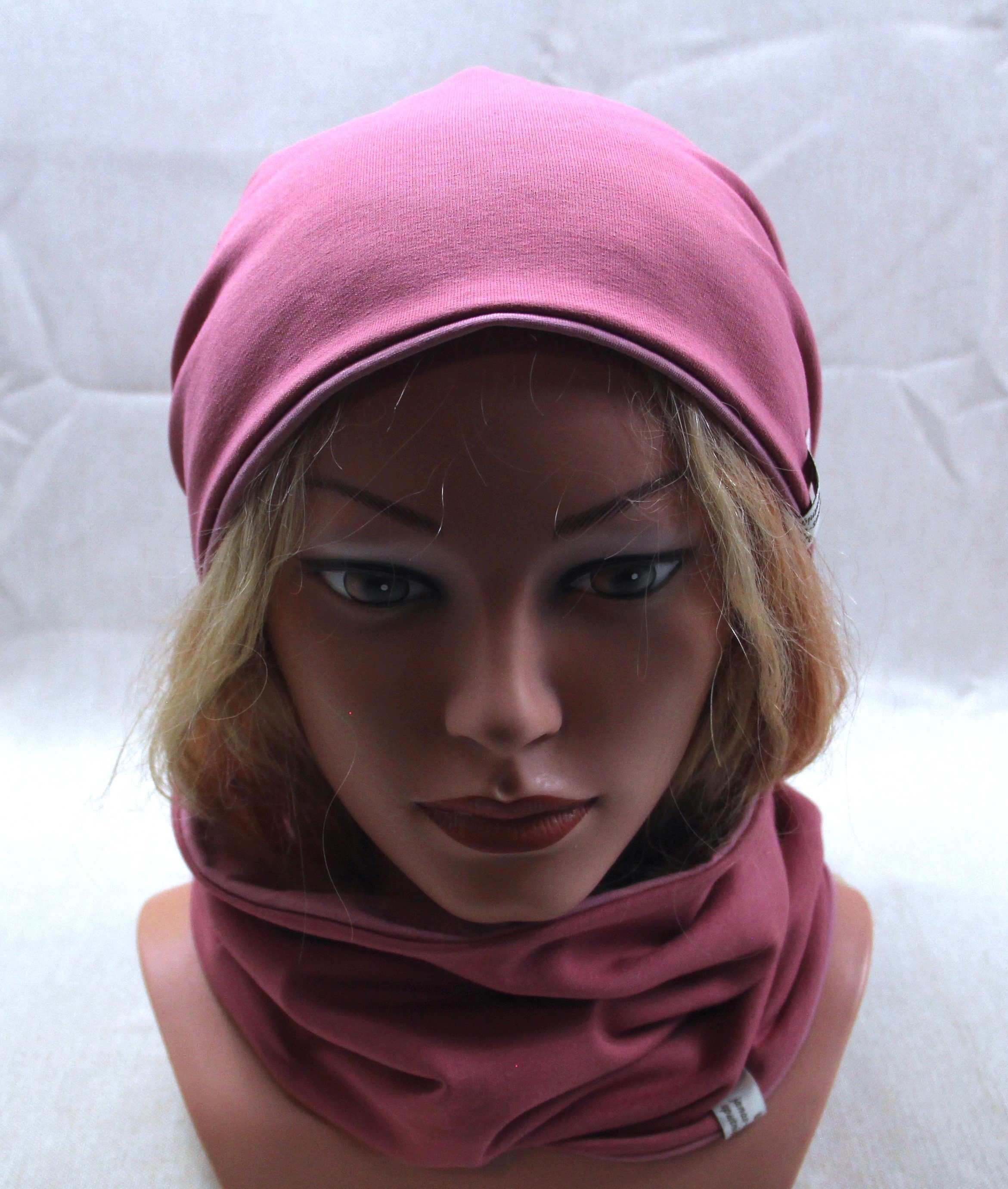 Beanie-Set, Chemomütze, Altrosa