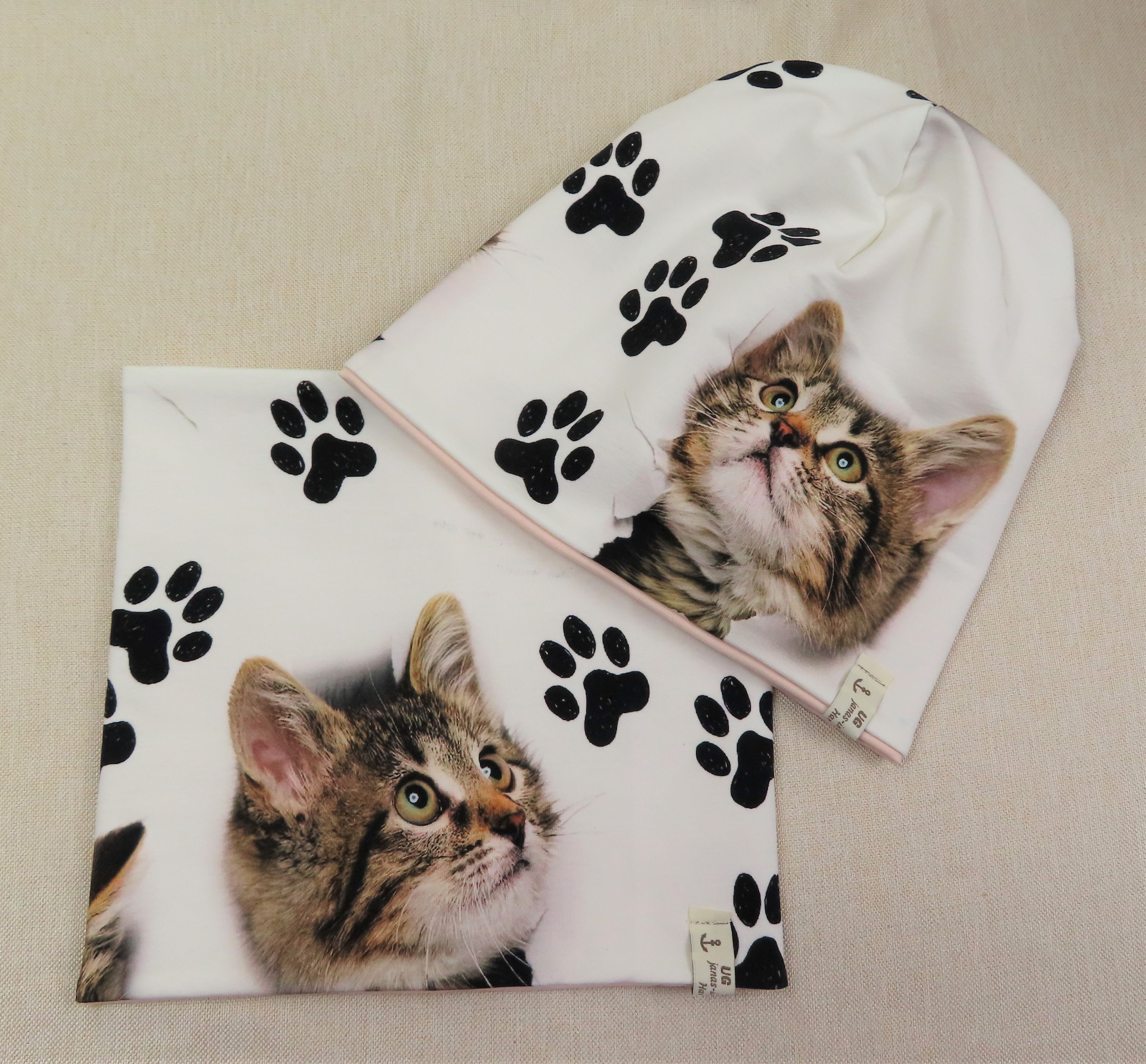 Beanie-Set, große Katze
