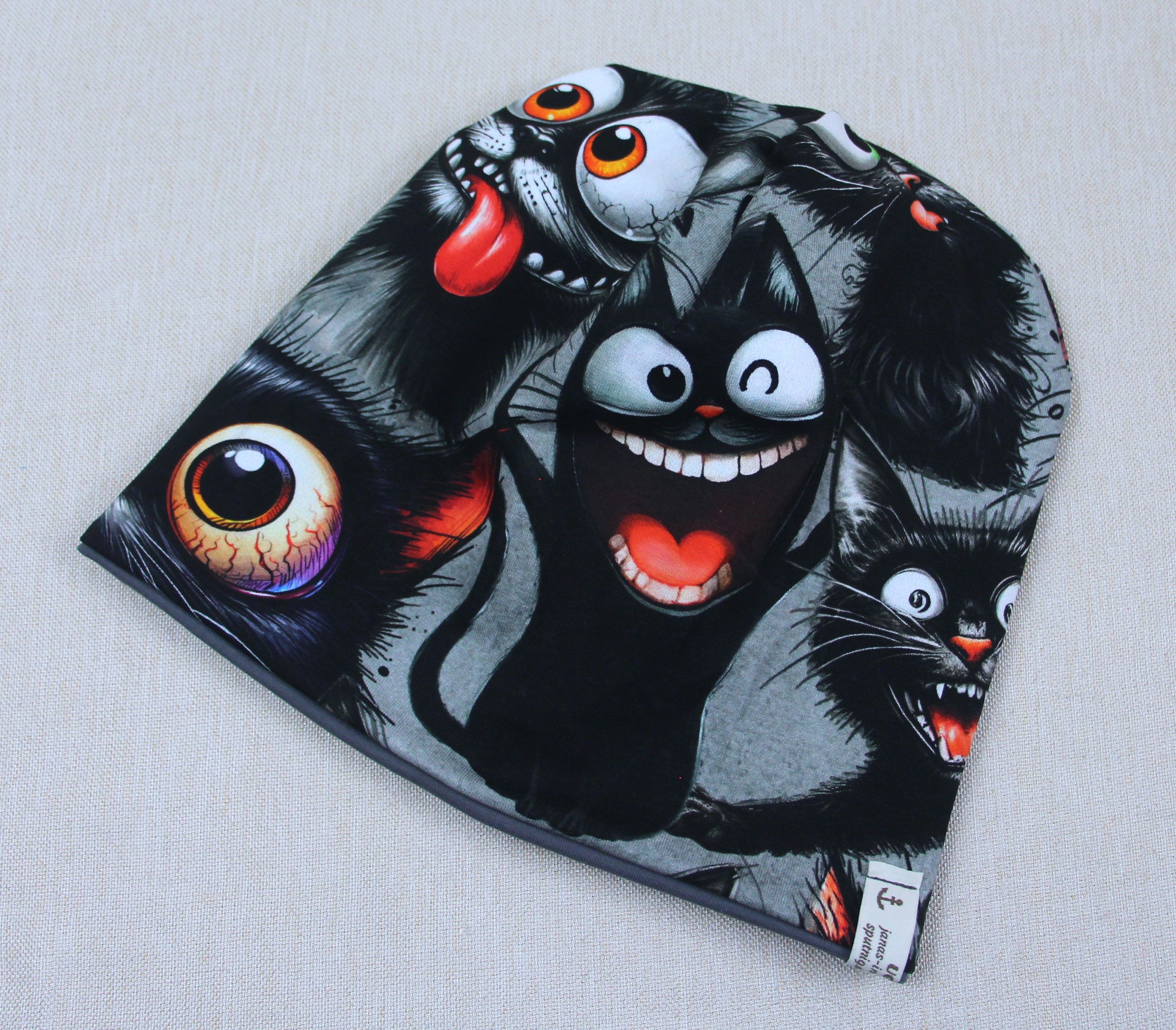 Beanie-Set, verdrehte Katzen