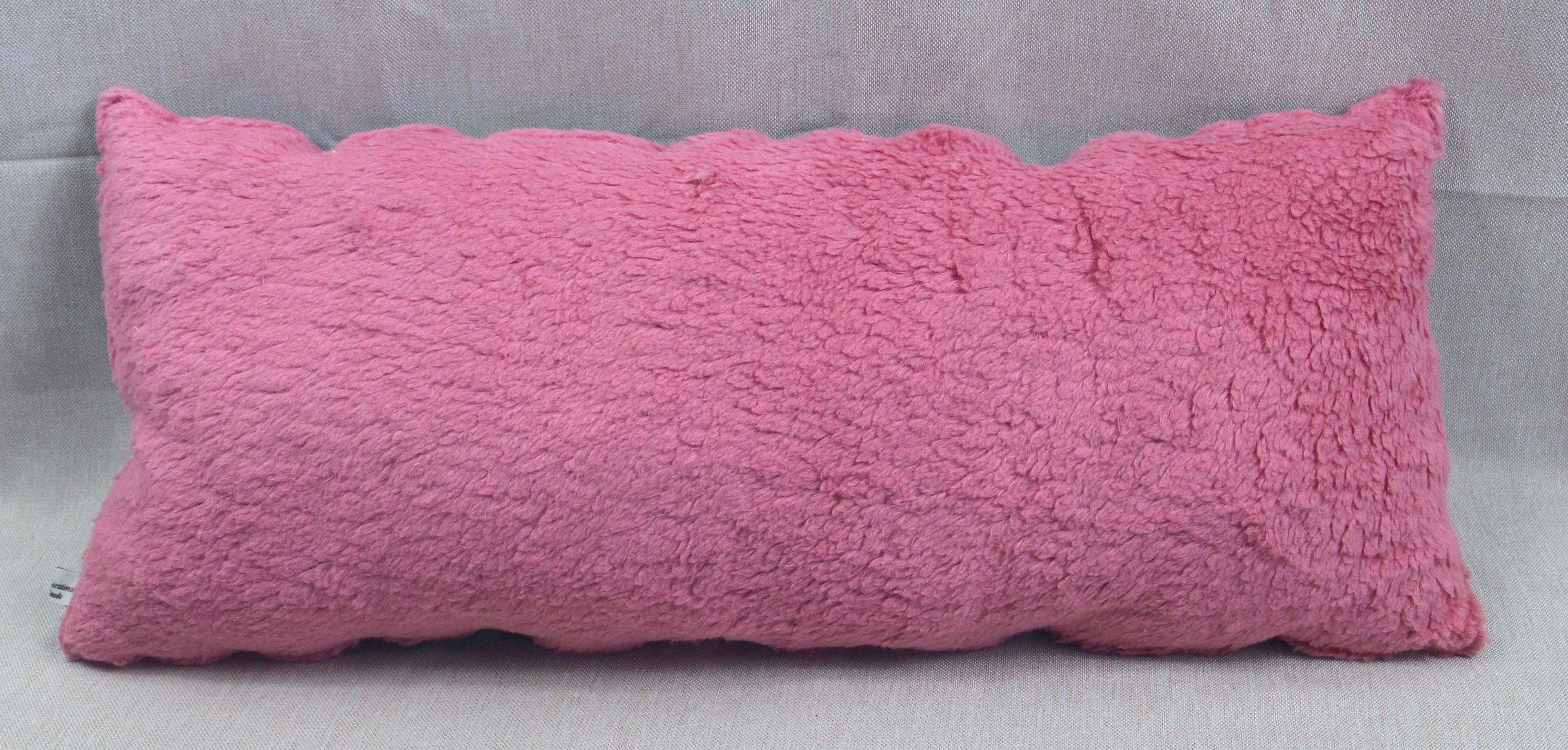 Kuschelkissen, blaues Einhorn, altrosa, 60x30cm
