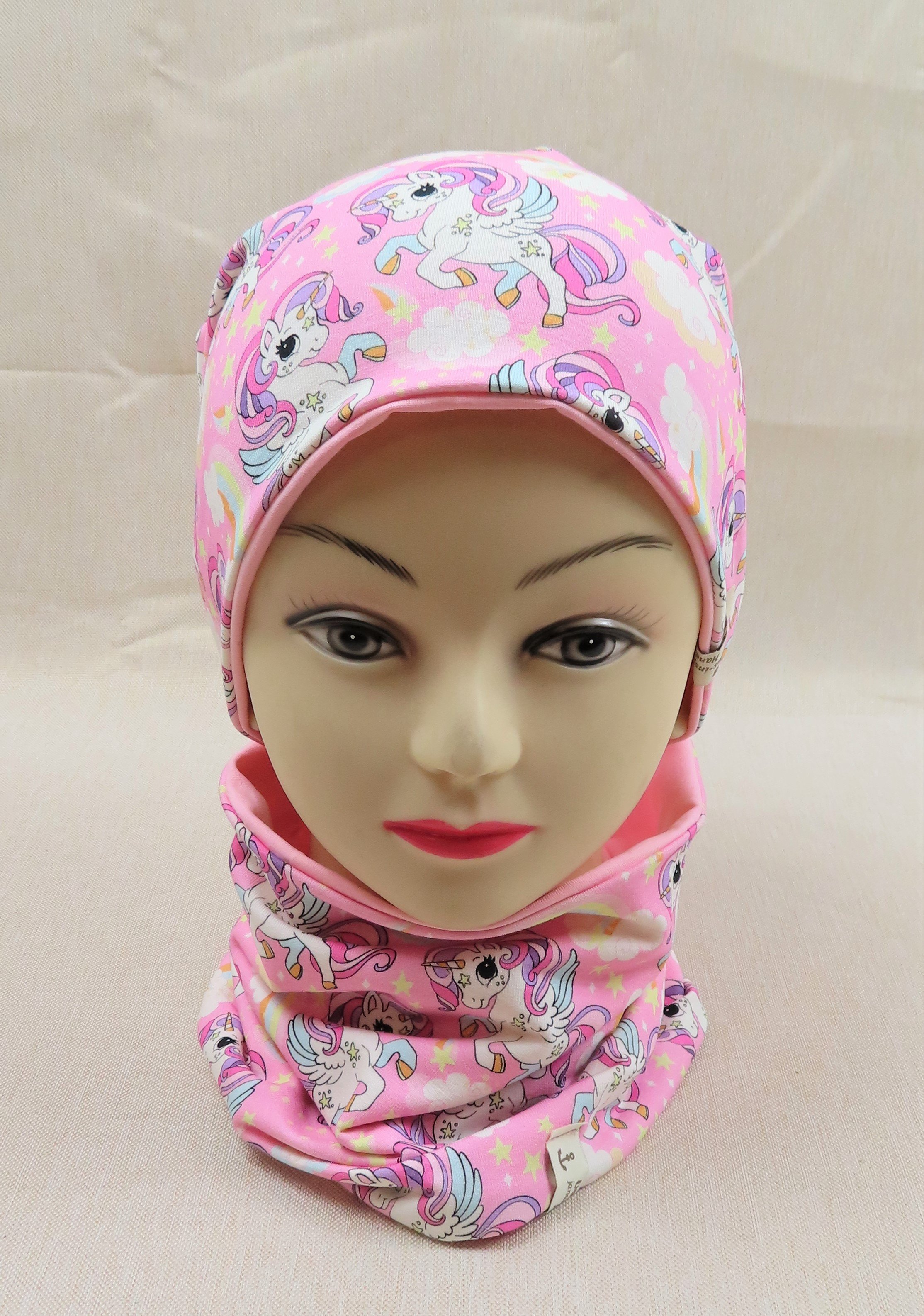 Beanie-Set, Einhorn rosa