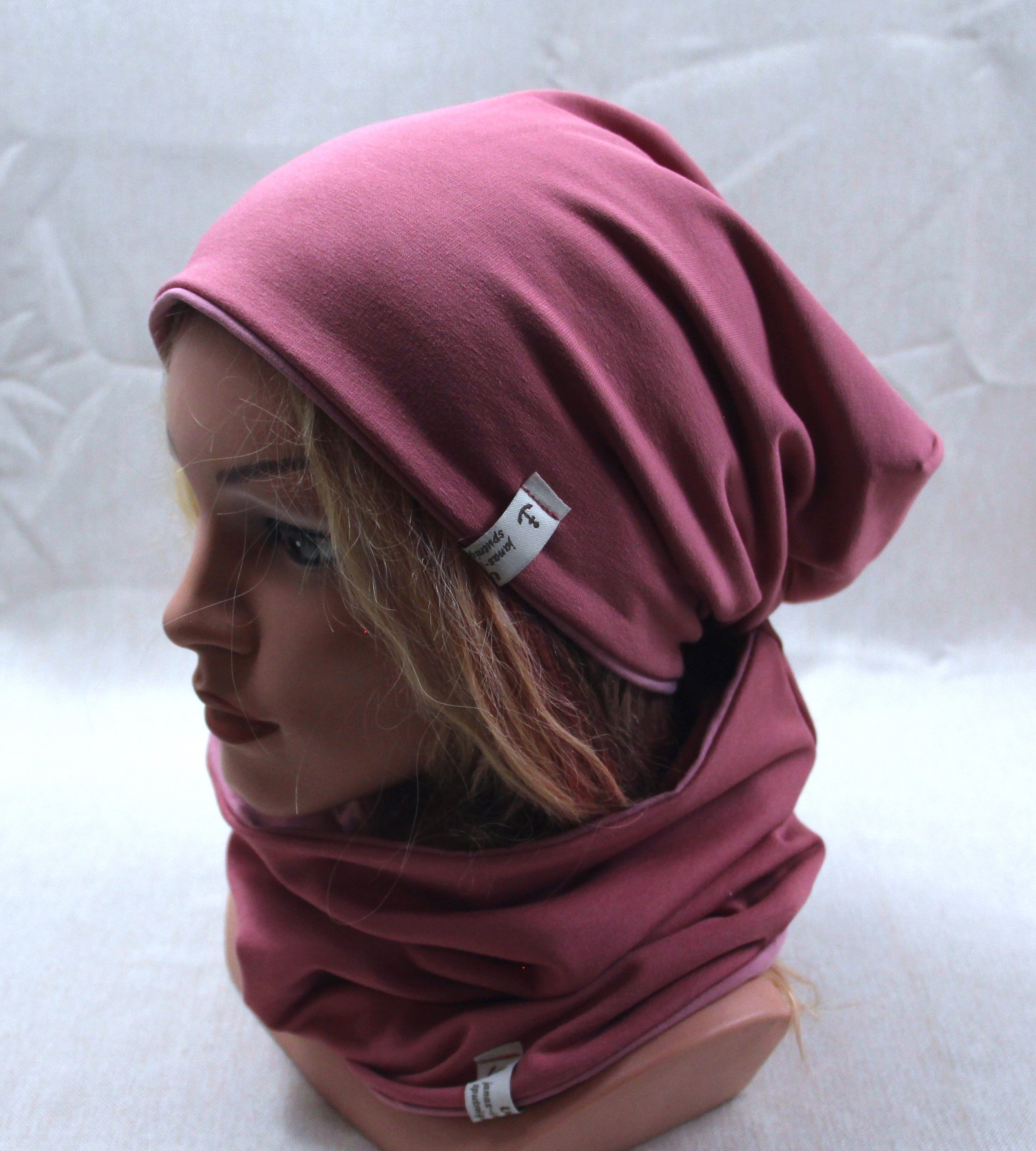 Beanie-Set, Chemomütze, Altrosa
