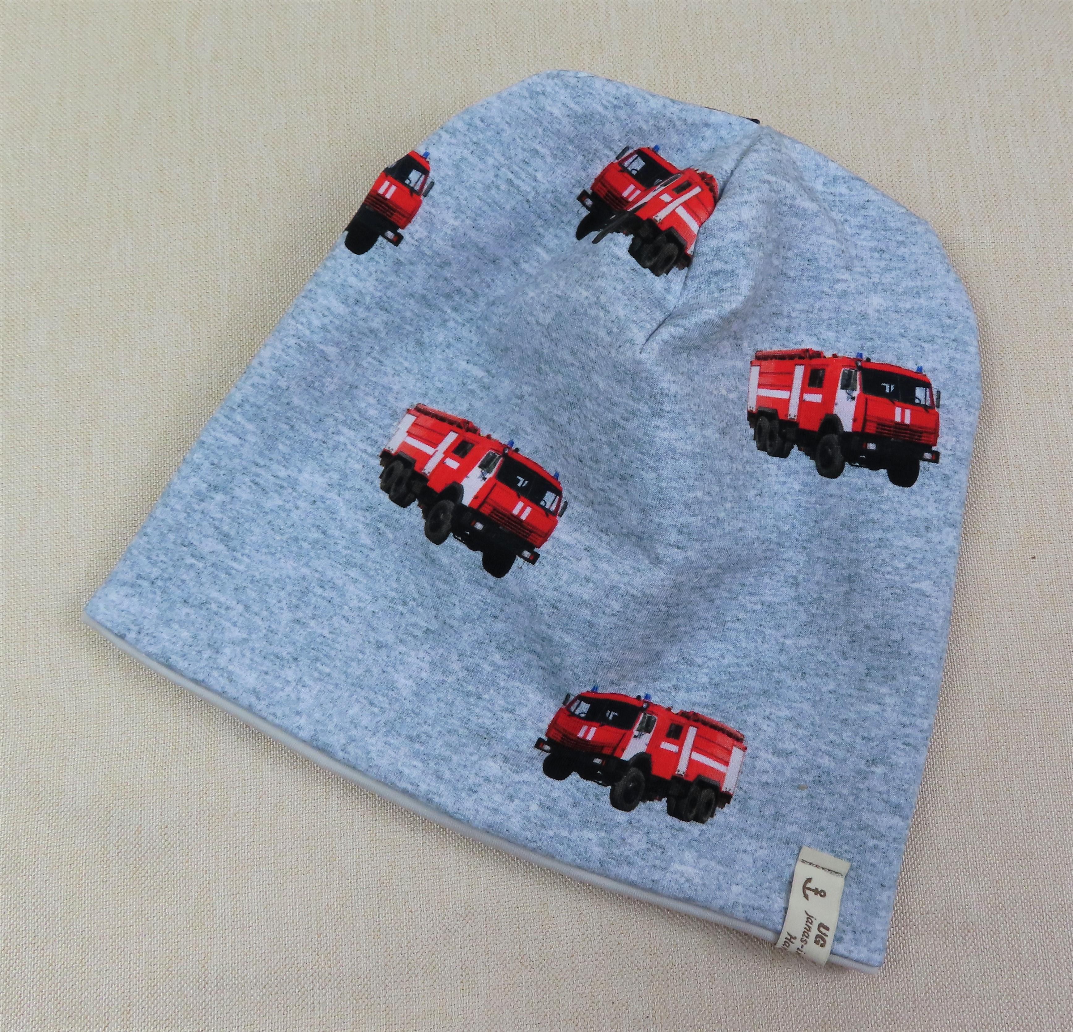 Beanie, Mütze, Feuerwehr, grau