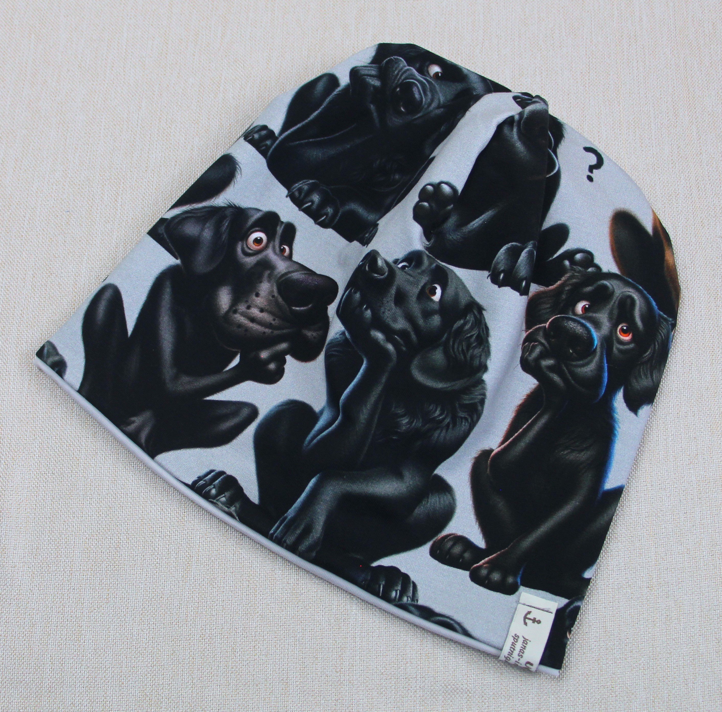 Beanie-Set, Hunde mit Fragezeichen
