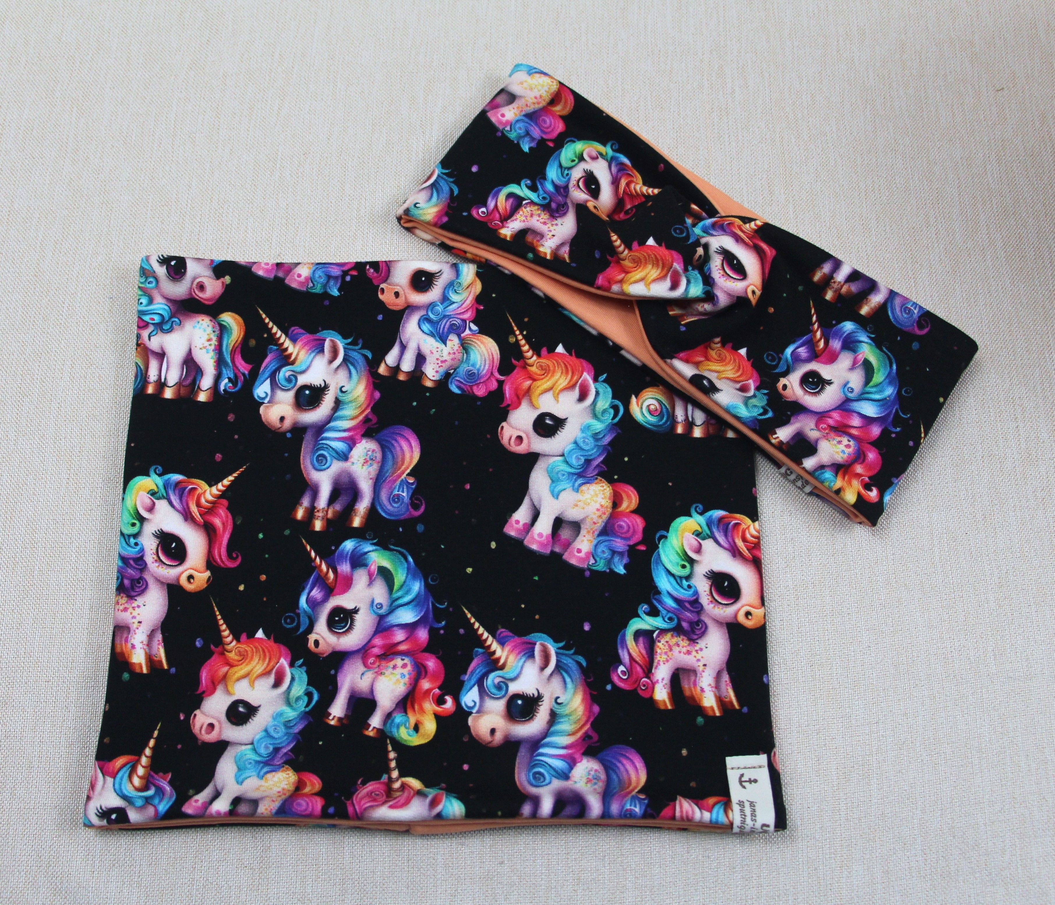 Stirnband-Set, Regenbogen-Einhorn