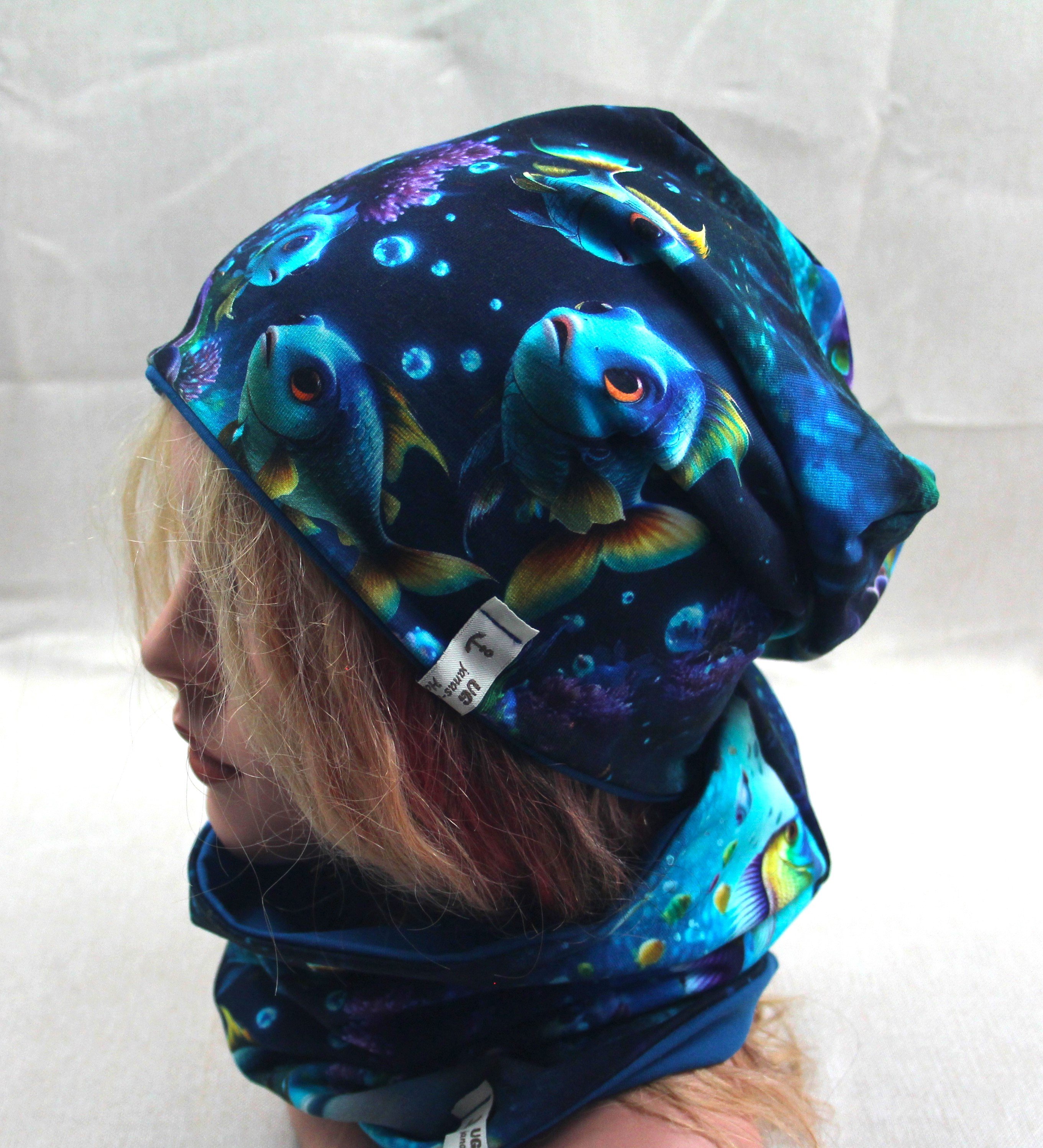 Beanie-Set, Chemomütze, Fische
