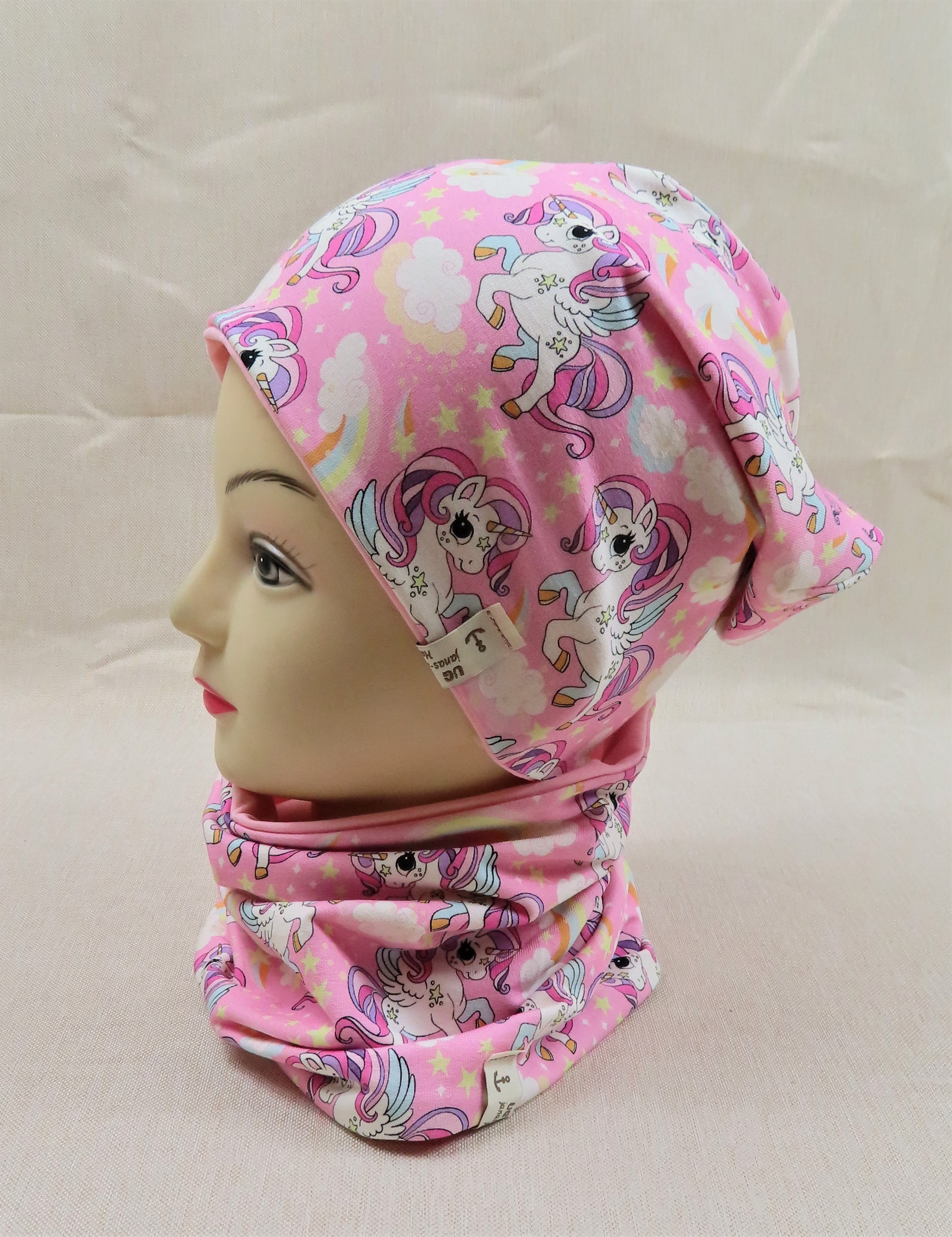 Beanie-Set, Einhorn rosa