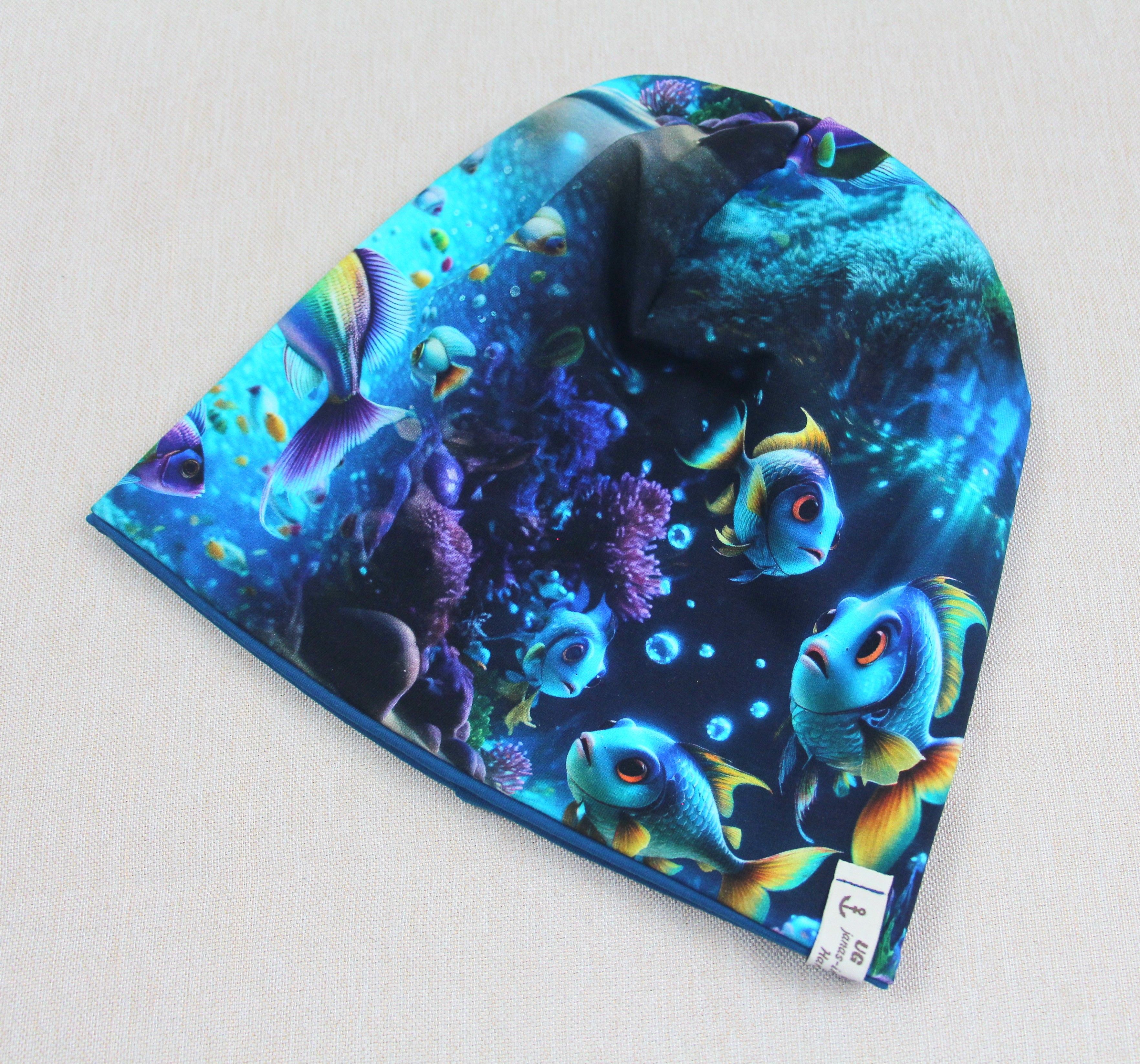 Beanie, Mütze, Chemomütze, Fische