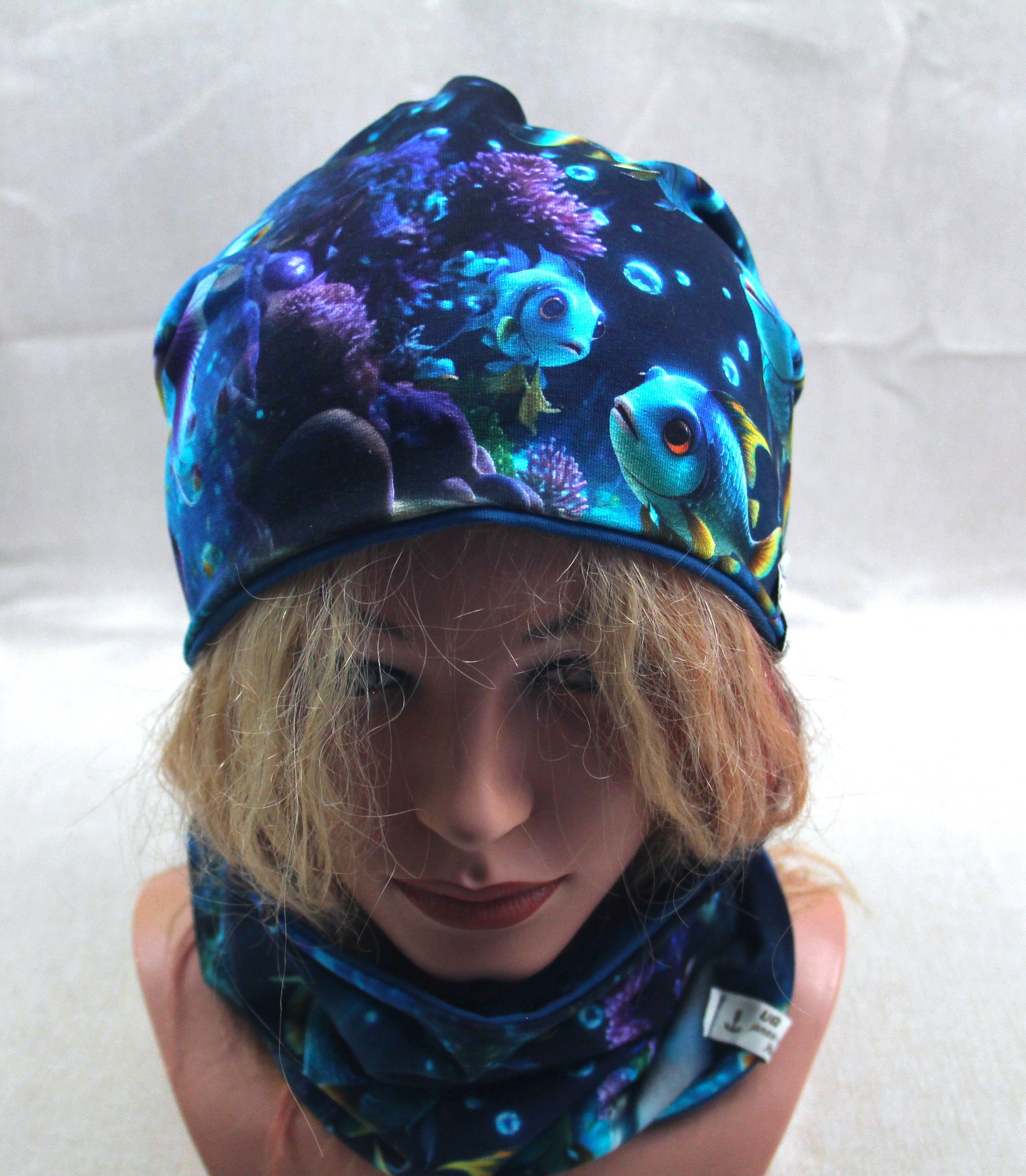 Beanie-Set, Chemomütze, Fische