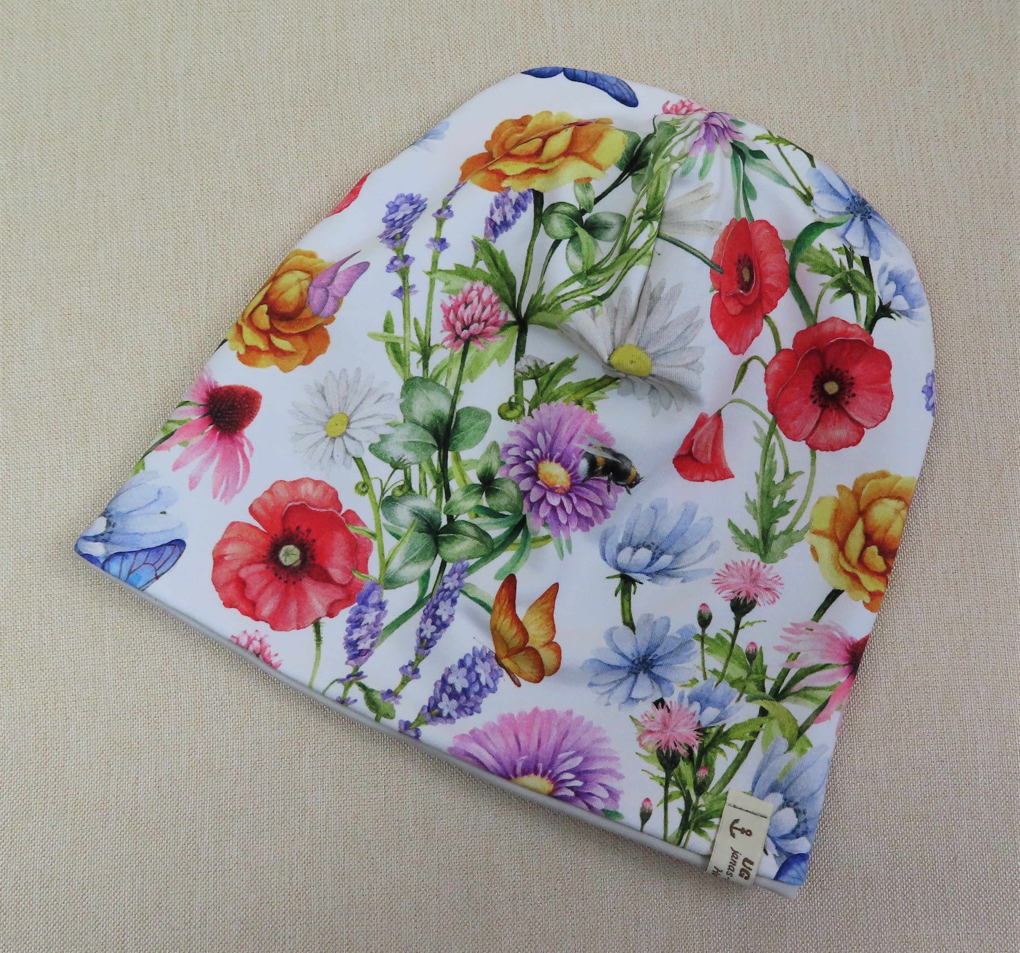 Beanie-Set, Chemomütze, Wildblumen