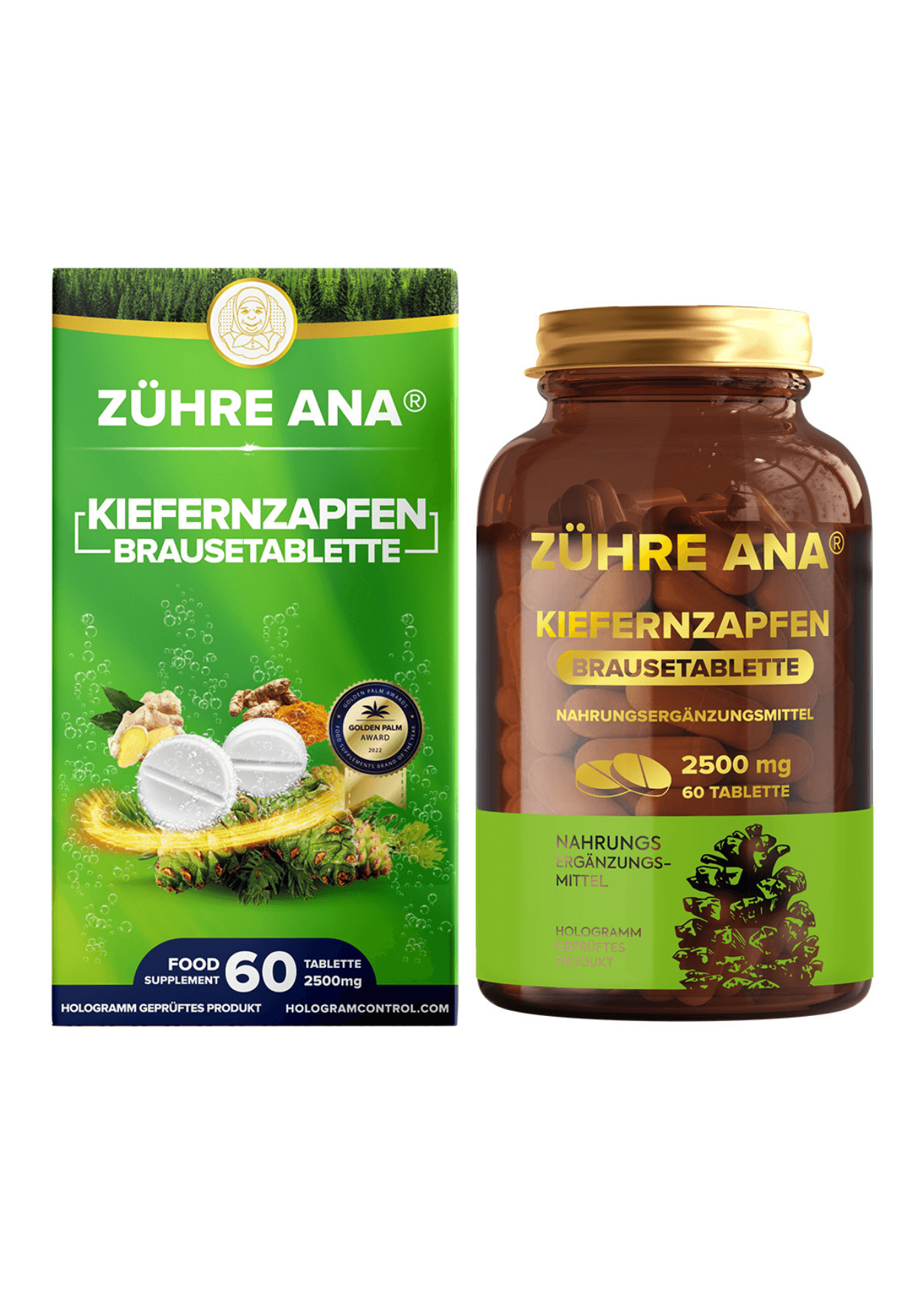 Zühre Ana Servi-Kegel Brausetabletten (Servi-Kozalağı-Efferveszent) 2500 mg – 60 Tabletten