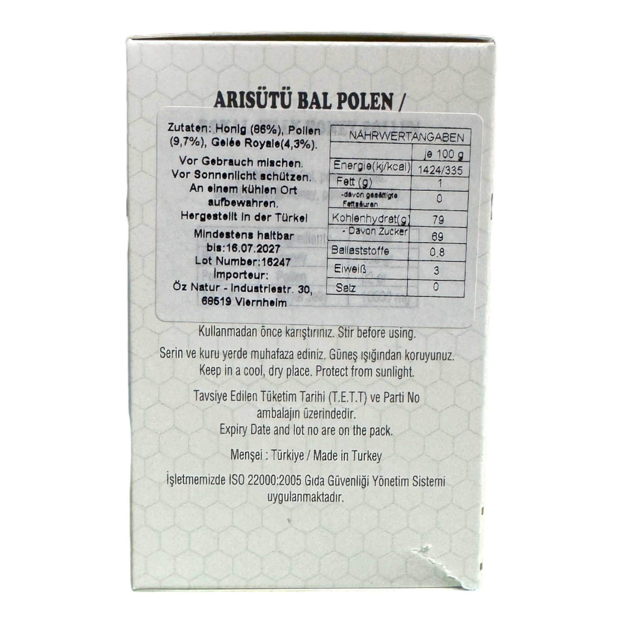 Arı Sütlü Ballı Polen 230g