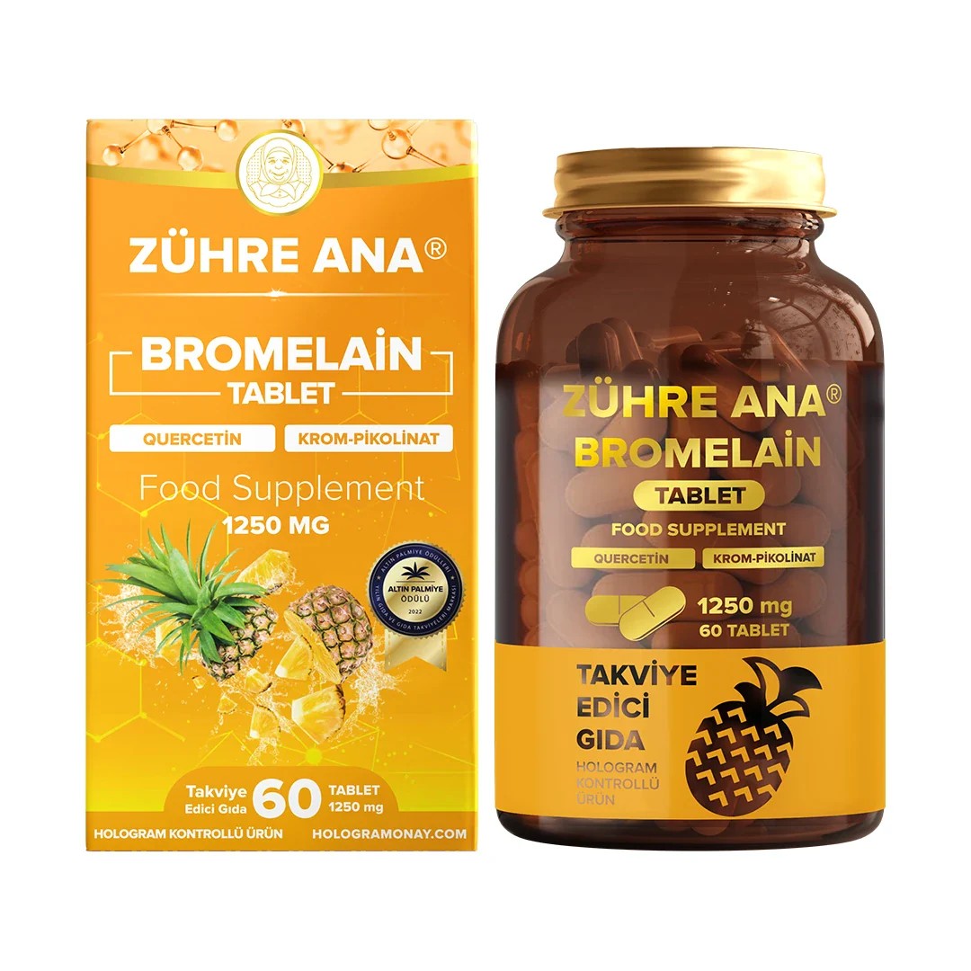 Zühre Ana Bromelain Kapseln 1250 mg 60 Kapseln mit Ananas-extrakt