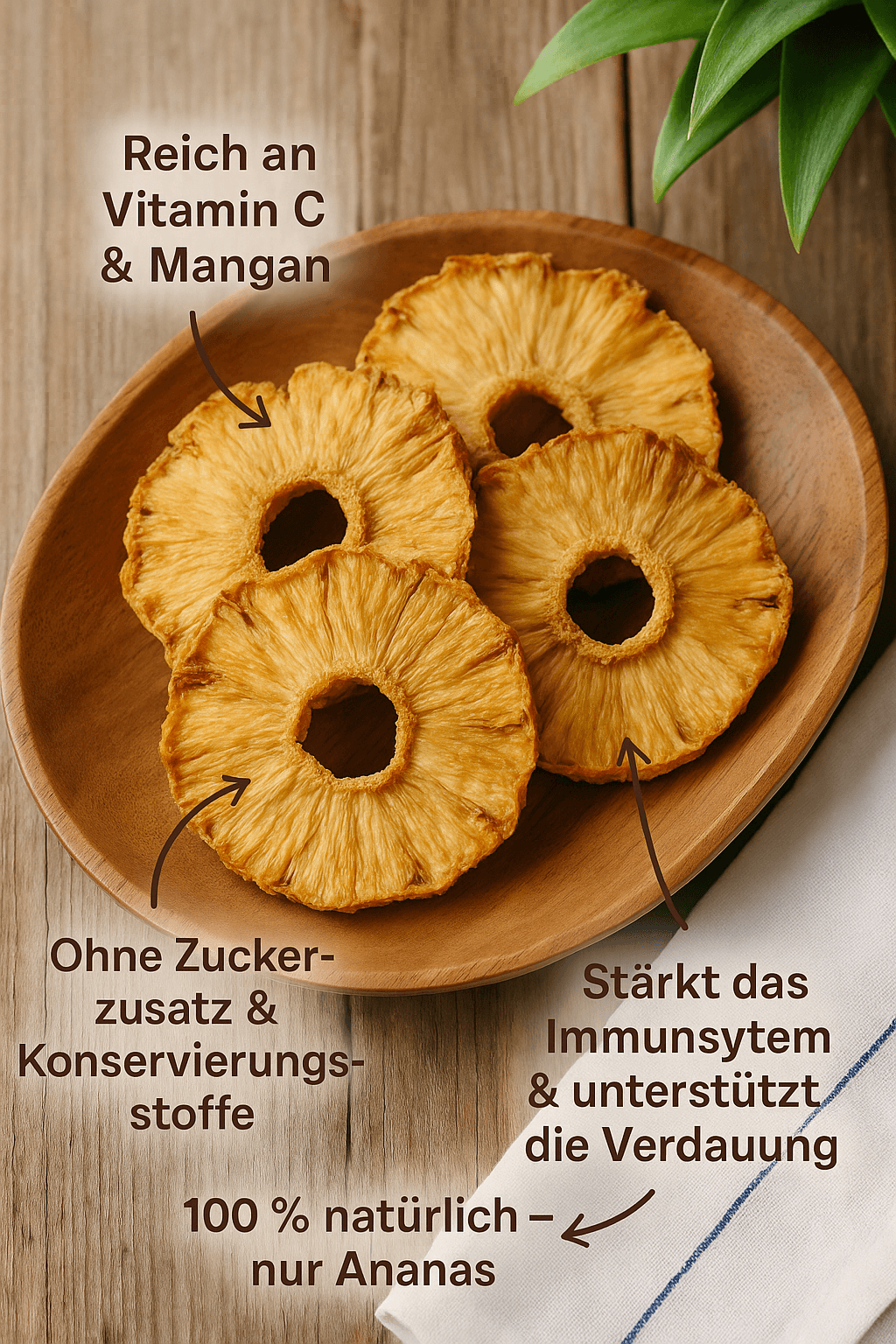 Getrocknete Ananasringe 500g (unbehandelt)