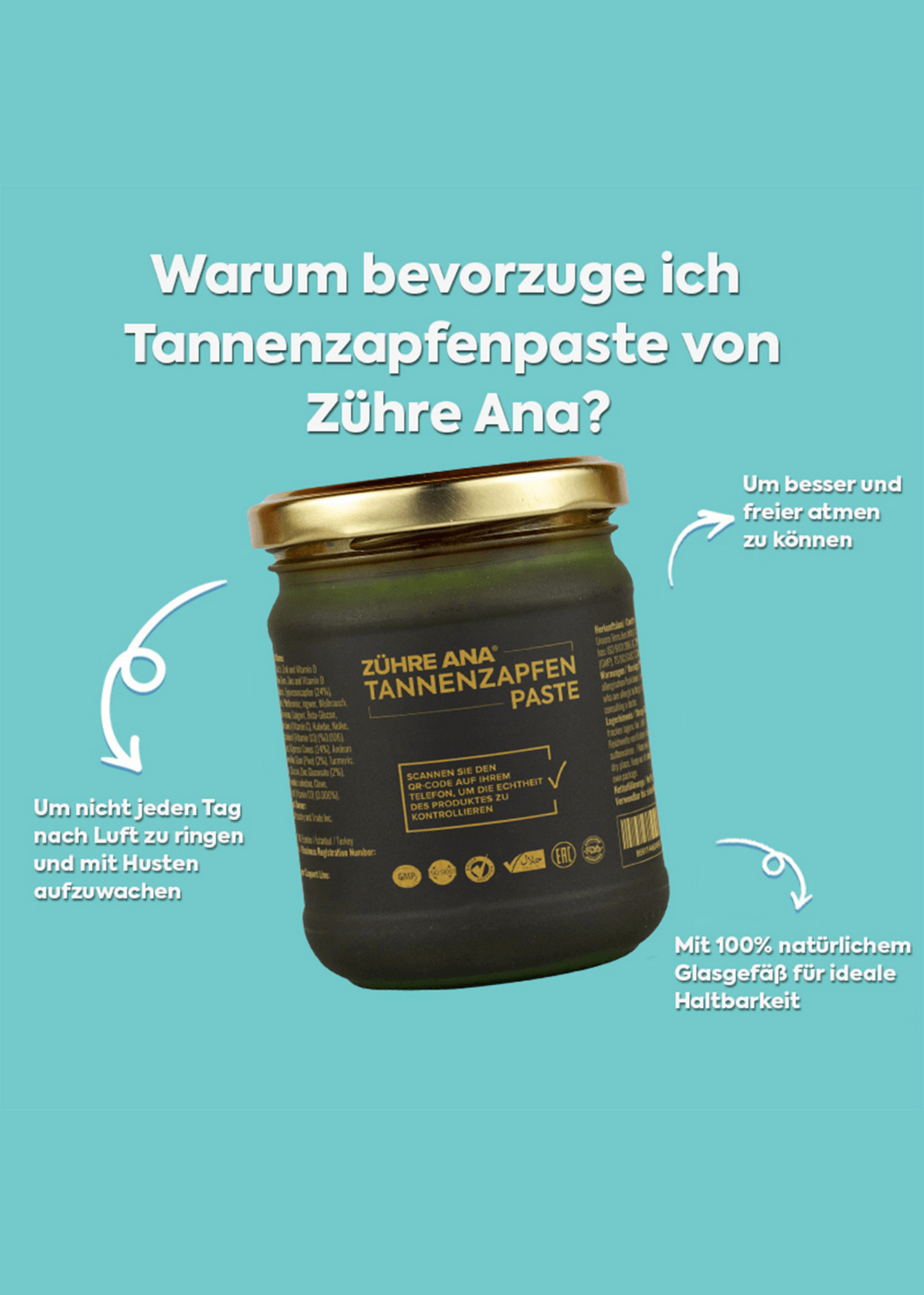 Zühre Ana Tannenzapfenpaste 240g – Natürliche Atemunterstützung mit Vitaminen