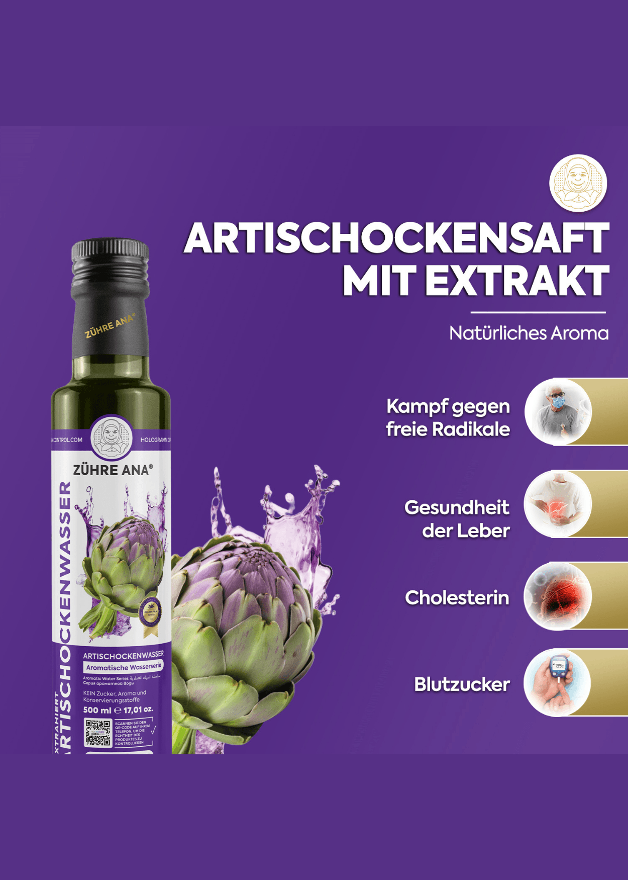 Zühre Ana Ekstraktlı Enginar Suyu 500ml