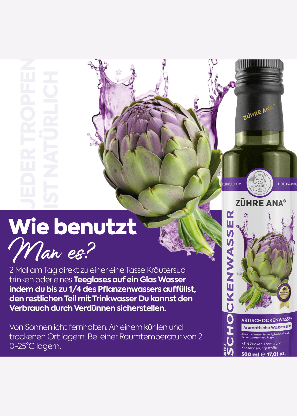 Zühre Ana Ekstraktlı Enginar Suyu 500ml