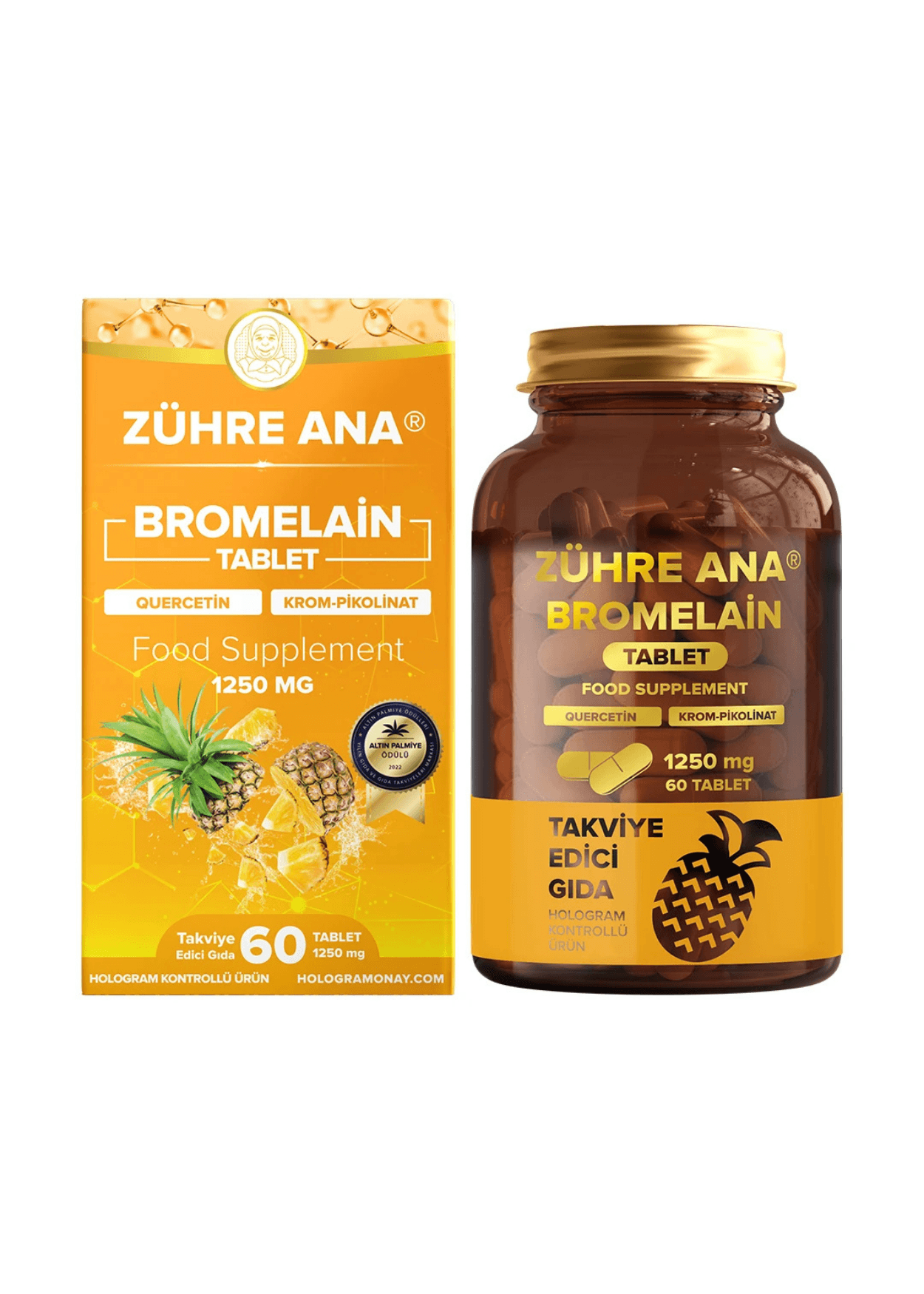 Zühre Ana Bromelain Kapseln 1250 mg 60 Kapseln mit Ananas-extrakt