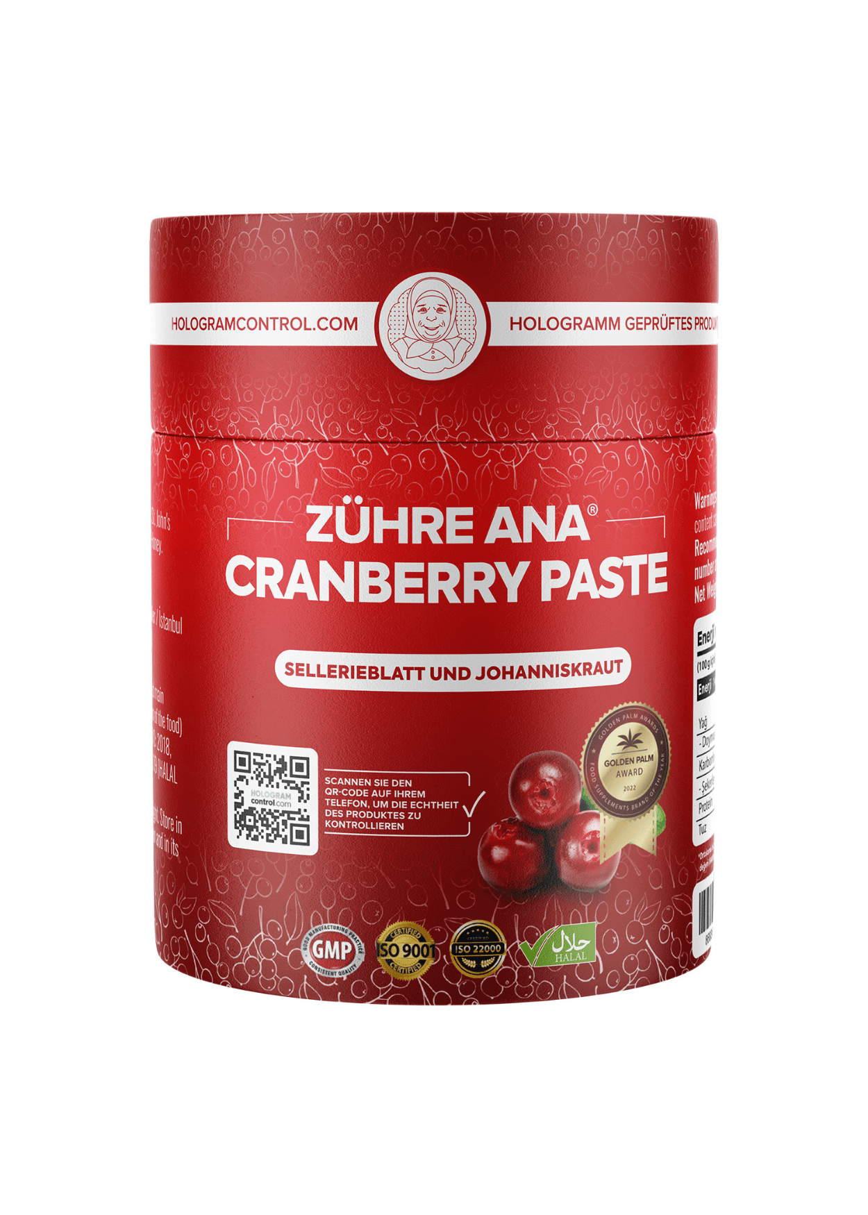 Zühre Ana Cranberry Paste – Gesundheit der Knochen, Harnwege und des Immunsystem 240g