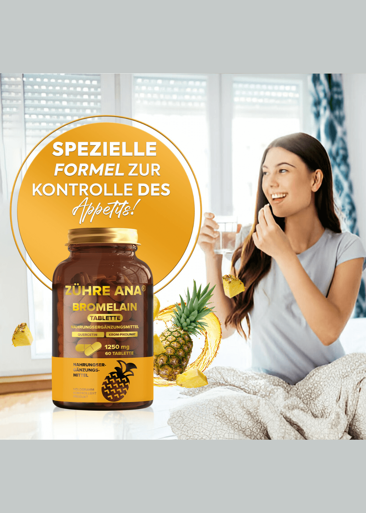 Zühre Ana Bromelain Kapseln 1250 mg 60 Kapseln mit Ananas-extrakt