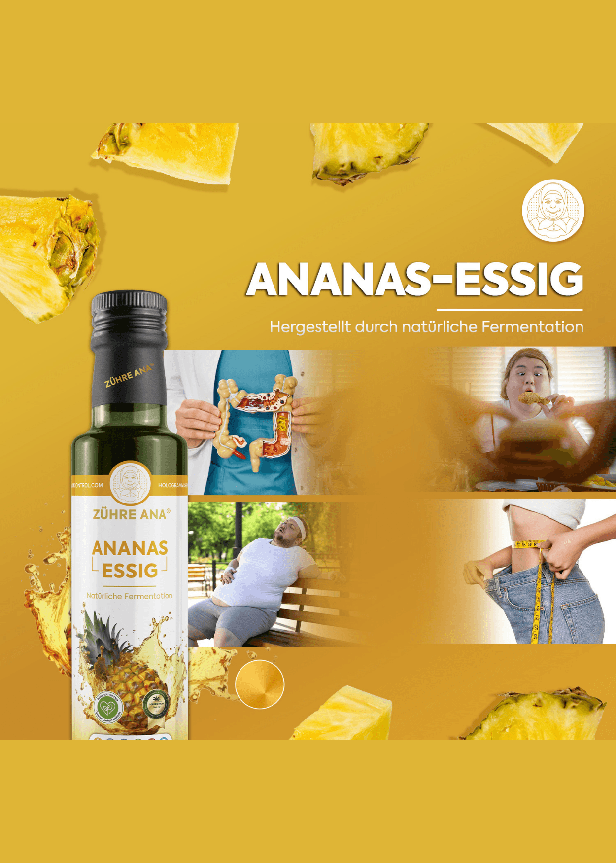 Zühre Ana Ananasessig 500ml – Natürliche Fermentation – Vegan