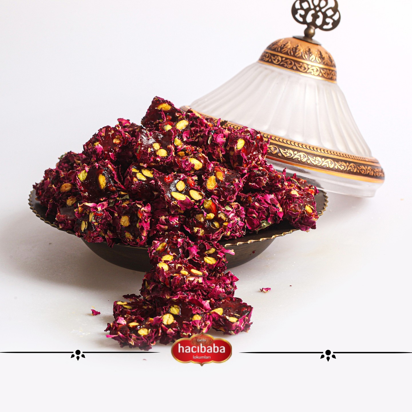 Turkish Delight Pistachio Rose Petals and Pomegranate 500g